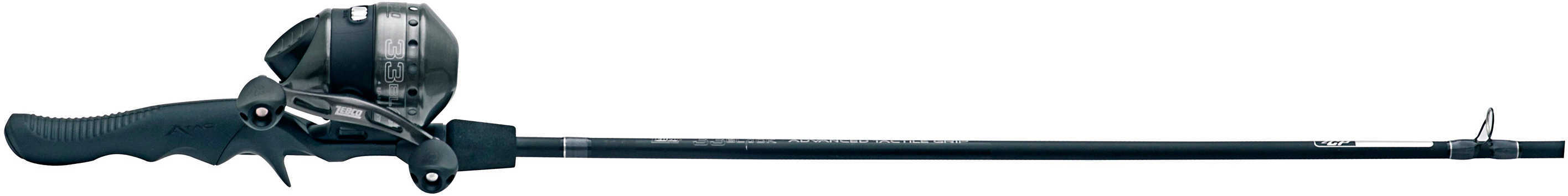 Zebco / Quantum 33 Black Spincast Grip Combo 56" 2pc Rod 3.6:1 Gear Ratio 3+1 Bearings Md: AT33BLP562M10CNS4