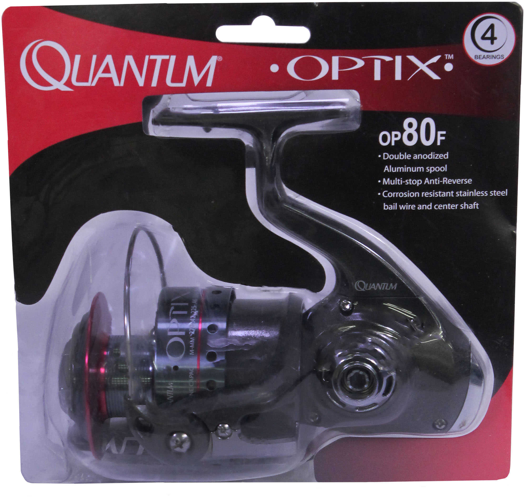 Zebco / Quantum Optix Spinning Reel Size 80 4.9:1 Gear Ratio Bearings Ambidextrous Md: OP80FACP3