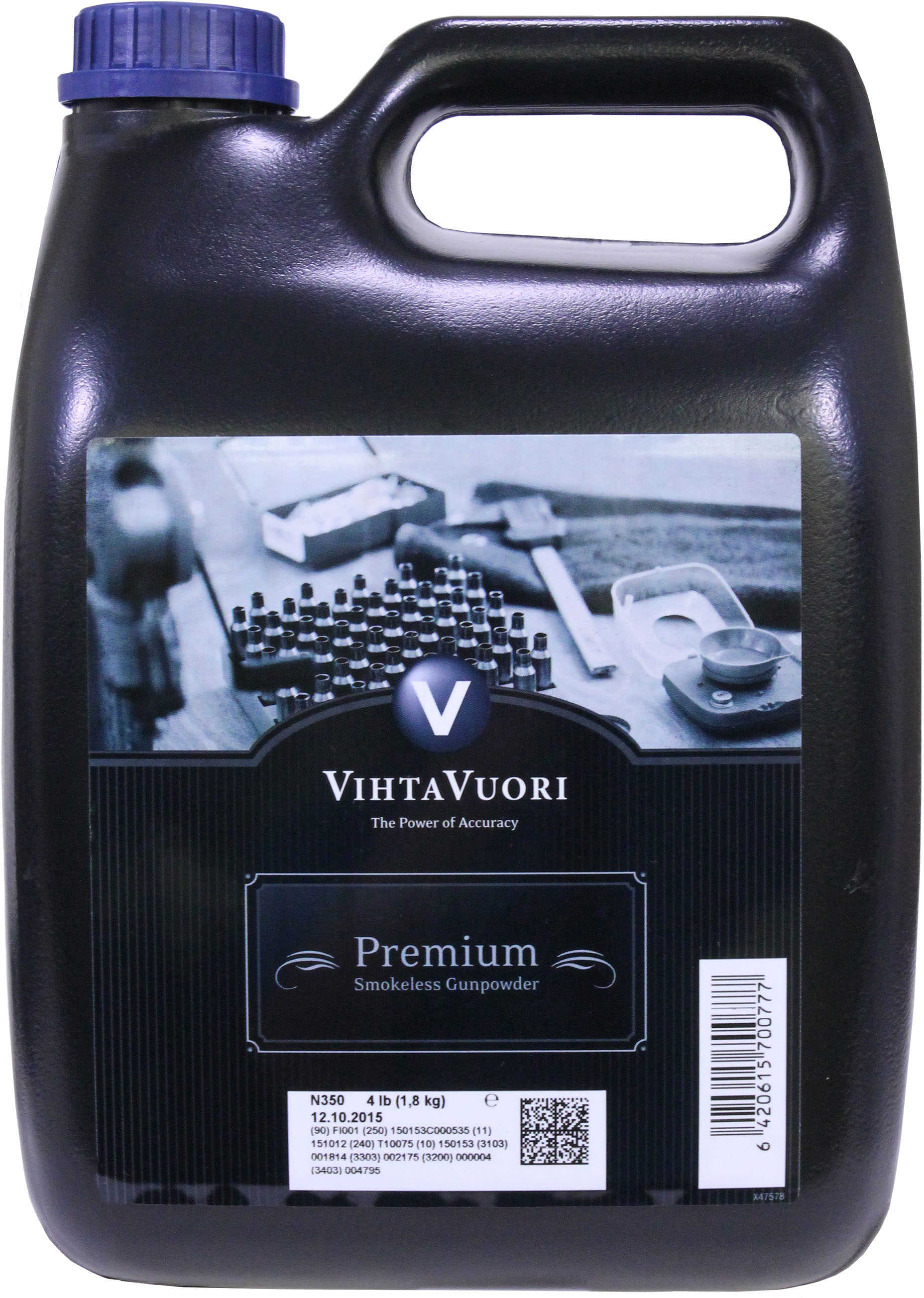 Vihtavuori N350 Smokeless Handgun Powder 4 lb Container Md: N3504