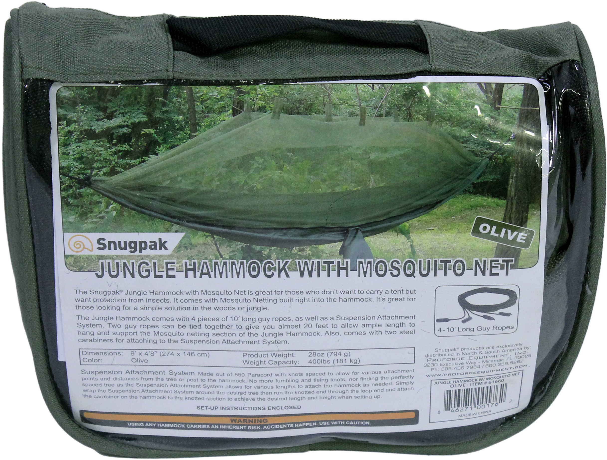 ProForce Jungle Hammock with Mosquito Net, Olive Md: 61660