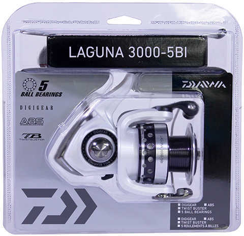 Daiwa Laguna 5BI Spinning Reel 2000 5.3:1 Gear Ratio 6 Bearings 27.6" Retrieve Rate 4.40 lb Max Drag