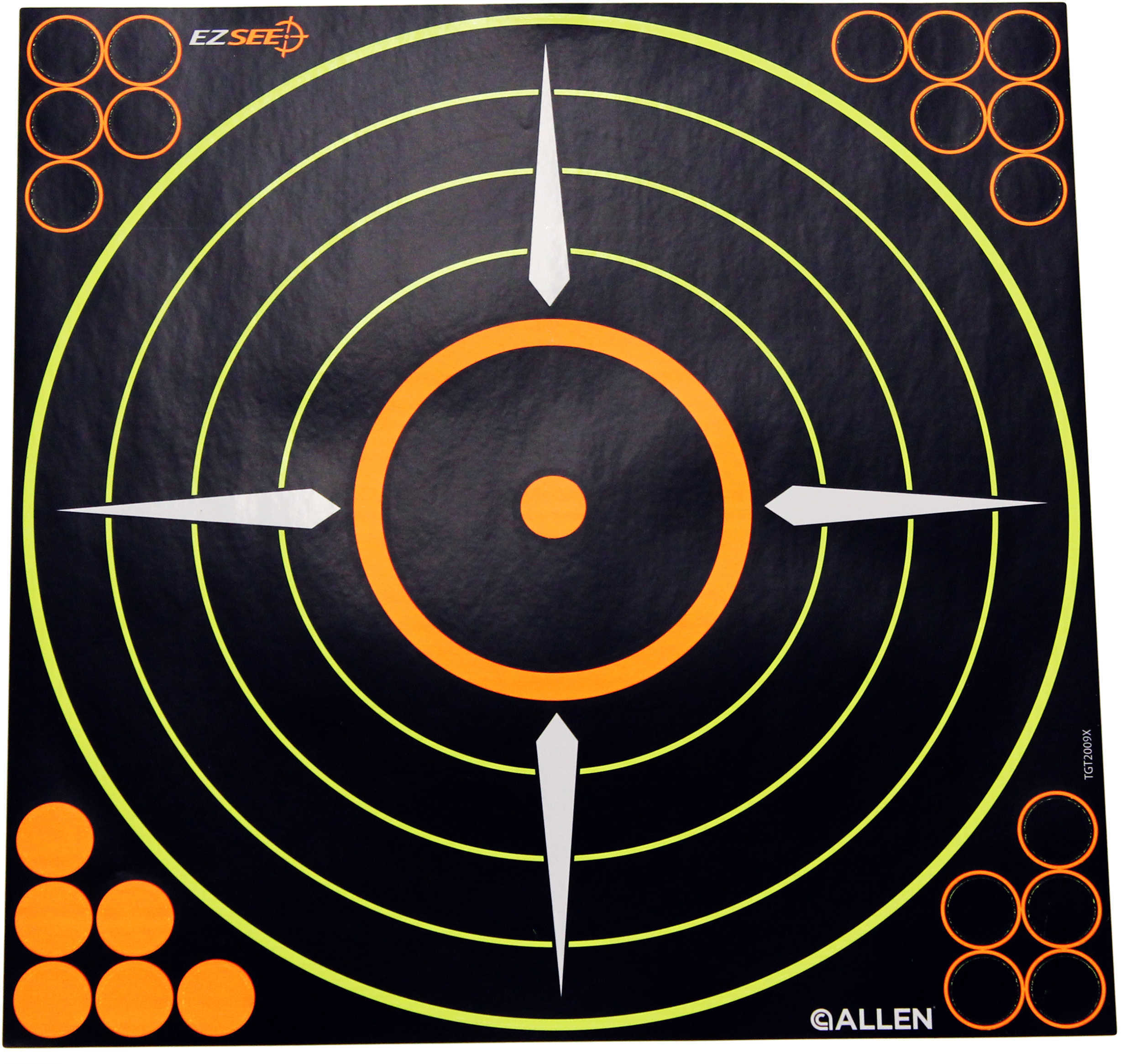 Allen Cases EZ See Adhesive Bullseye Target 8.5"X8.5" 6 Pack 15228