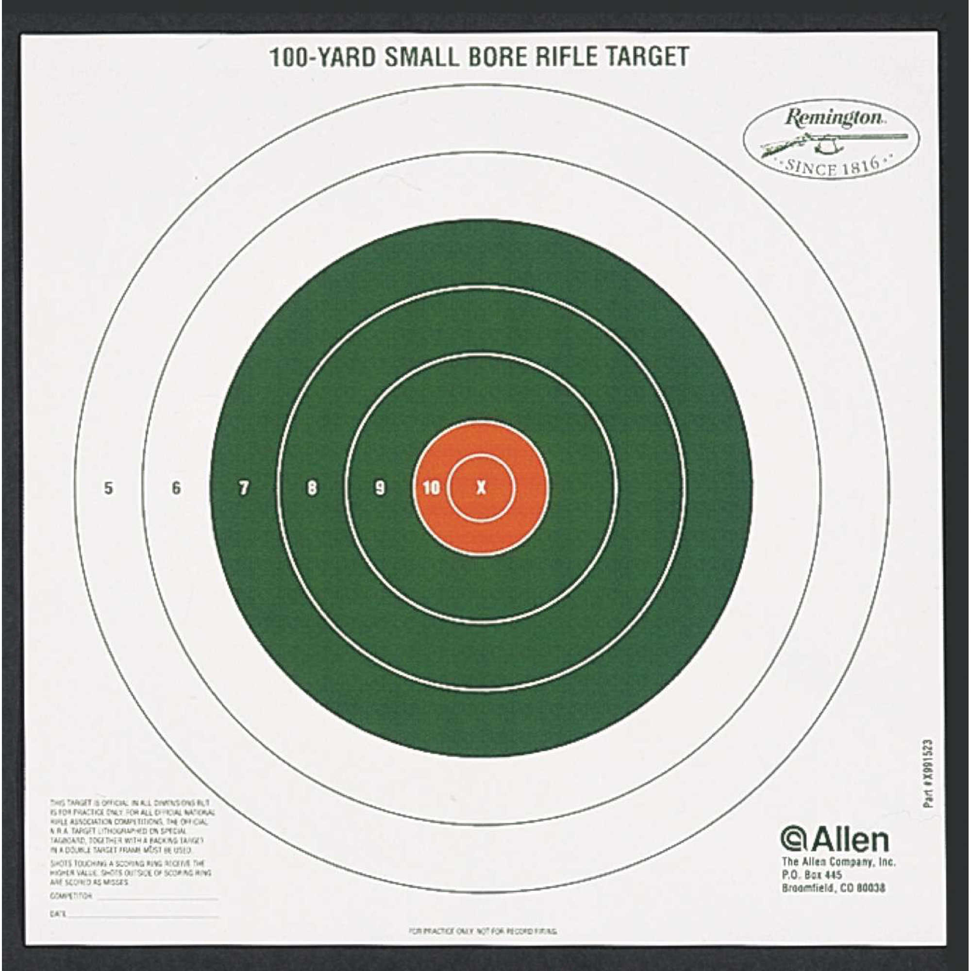 Allen Cases Remington Shooting Targets Remington Bullseye Style 100yd
