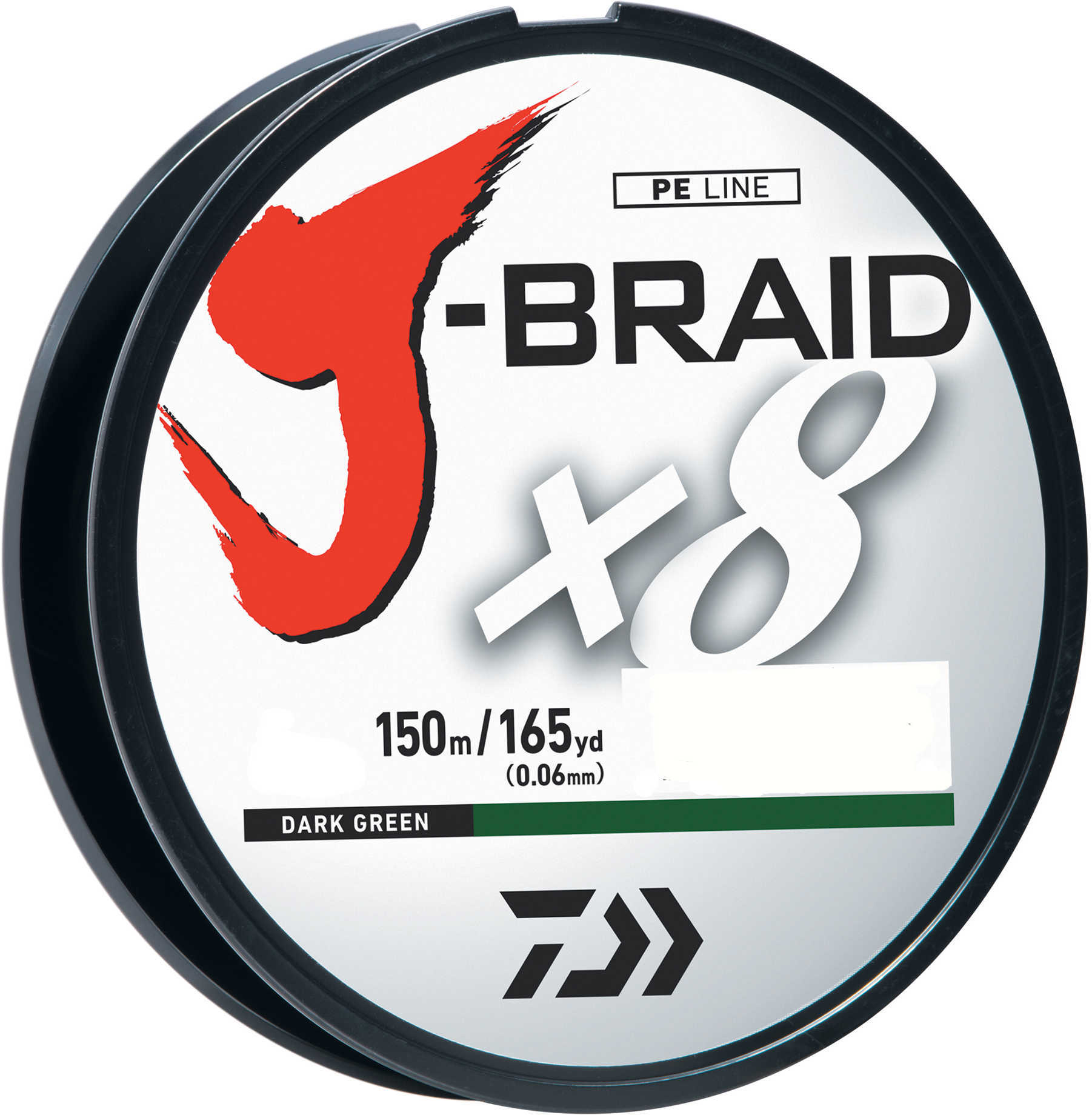 Daiwa J-Braid Braided Line, 15 lbs Tested 165 Yards /150m Filler Spool, Dark Green Md: JB8U15-150DG