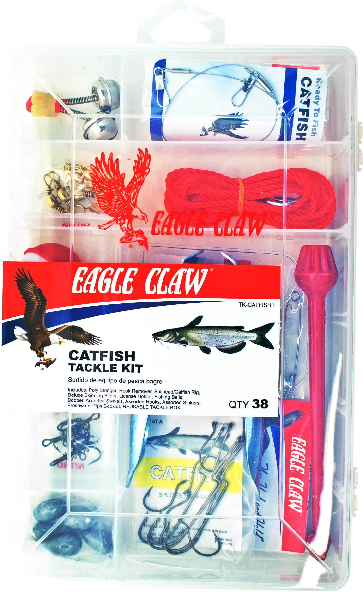 EAGLE CLAW 38 PIECE CATFISH TACKLE KIT TK-CATFISH1