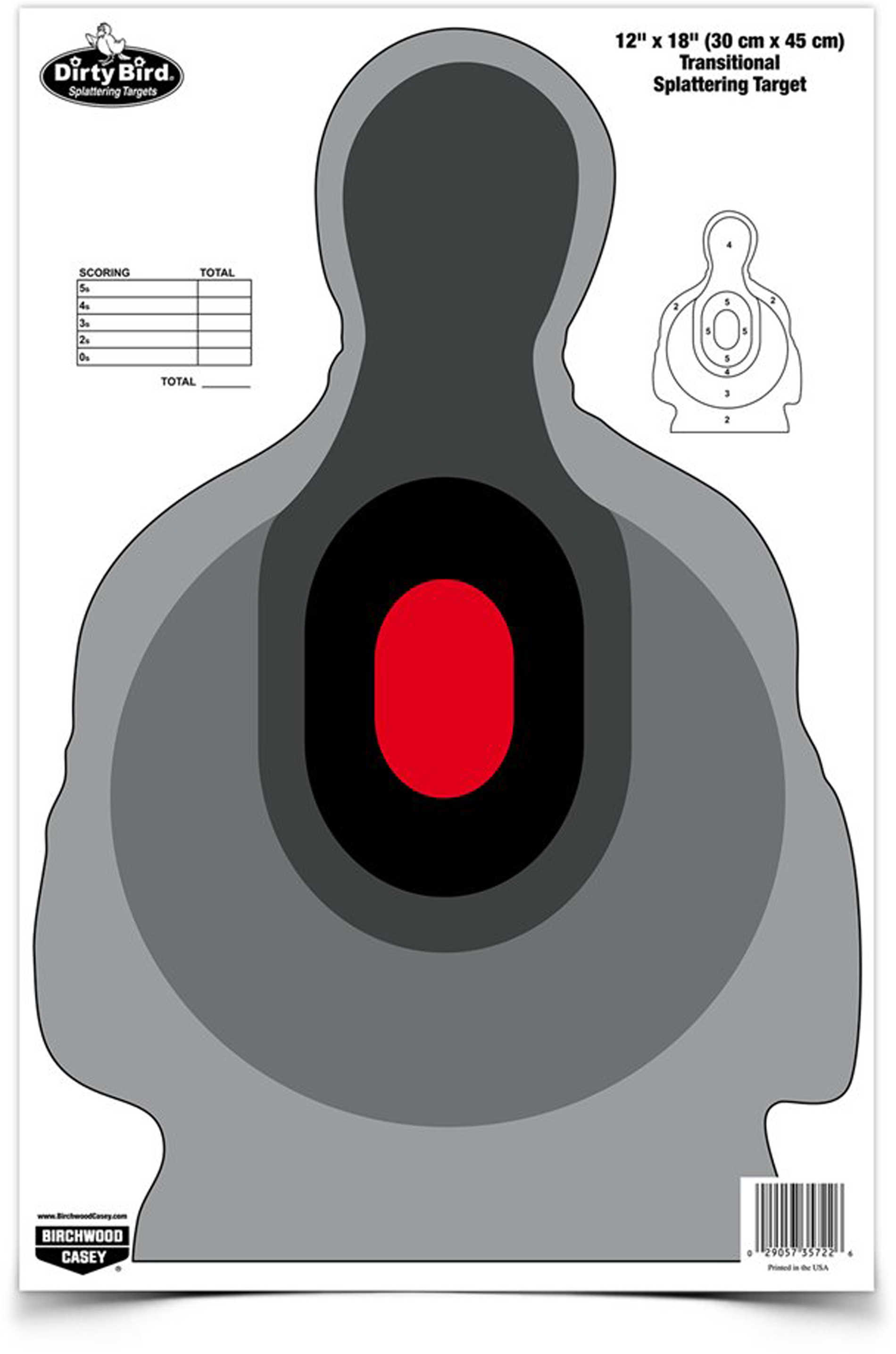 Birchwood Casey Dirty Bird 12" x 18" Transitional Silhouette Target 8 Targets 35727