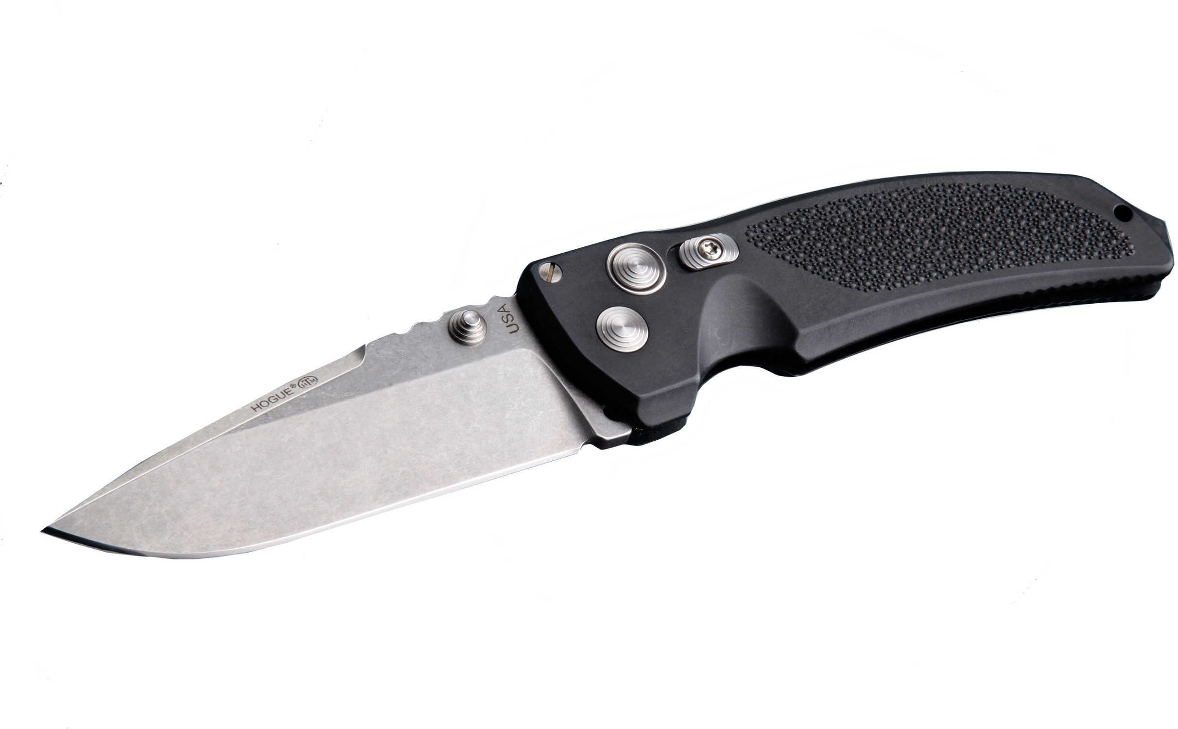 Hogue Grips EX-03 Folding Knife Tumbled Plain Folder Drop Point 3.5" Polymer Frame / Black 34370