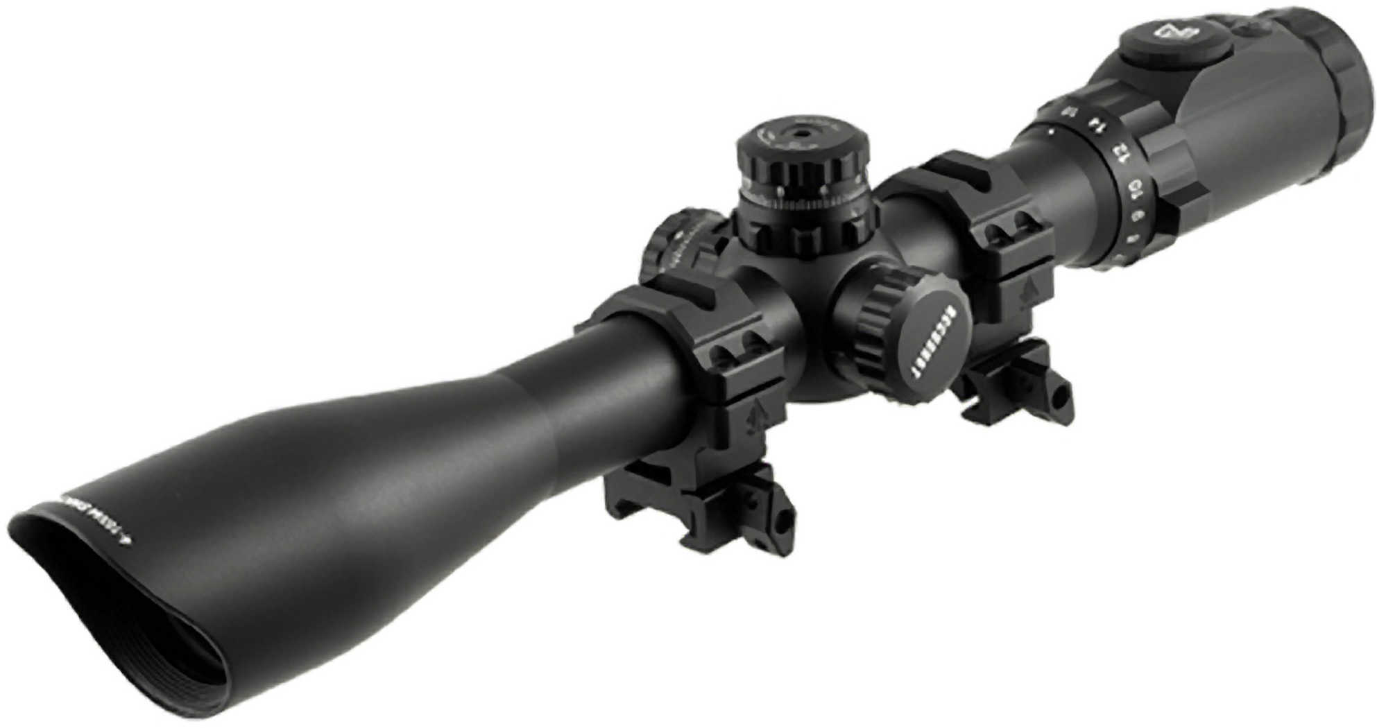 Leapers UTG AccuShot Rifle Scope 4-16x44mm 30mm AO 36-Color Mil-Dot Reticle with QD Rings Black Finish