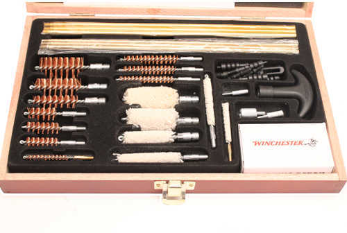 DAC Winchester Deluxe Cleaning Kit Universal Wood Box 42 Pieces WIN76W