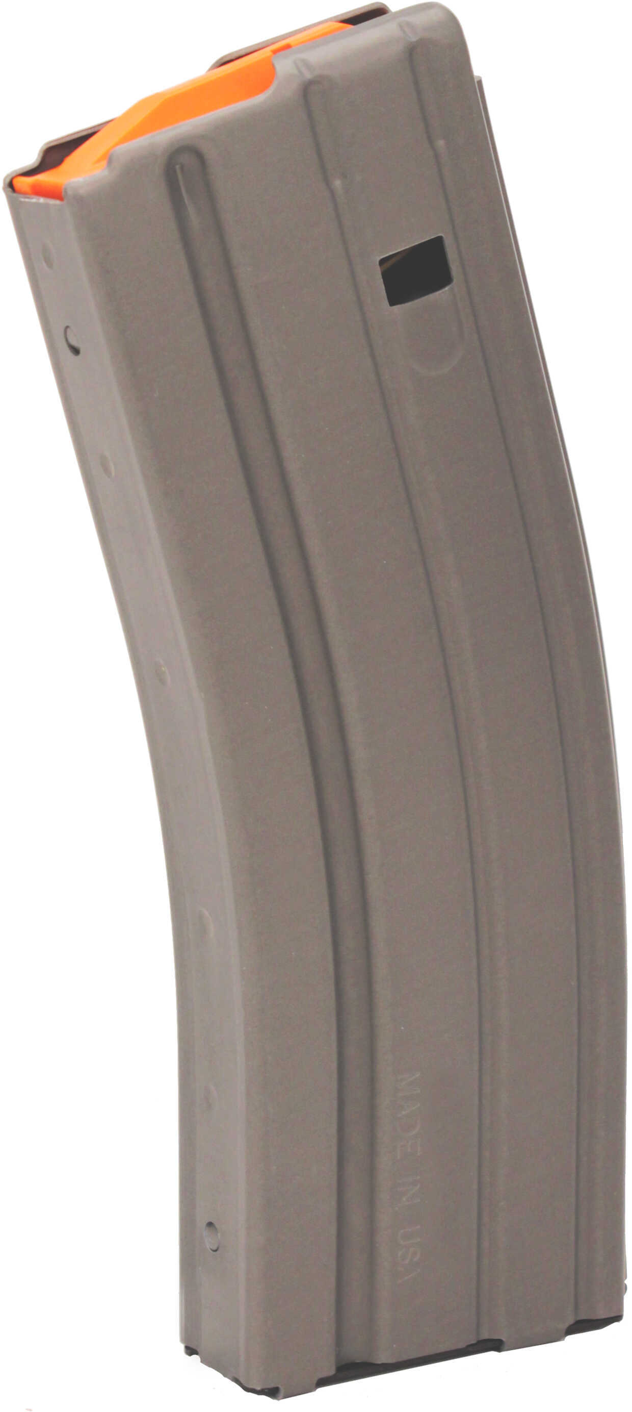 AR-15 Magazine C Products Defense 223 Rem/5.56 Aluminum Teflon 30 Round Grey/Orange Follower