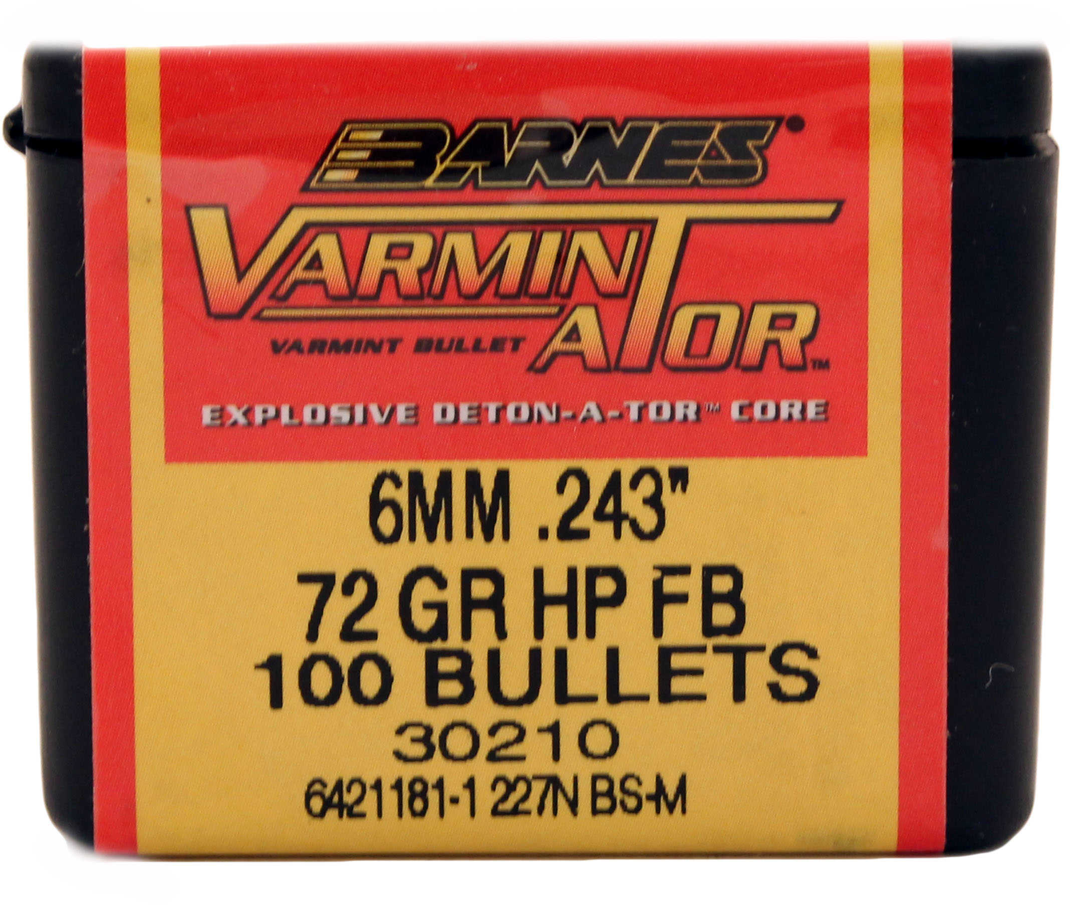 Barnes Bullets Varminator 6mm (.243") 72 Grains Hollow Point Flat Base/100 24339