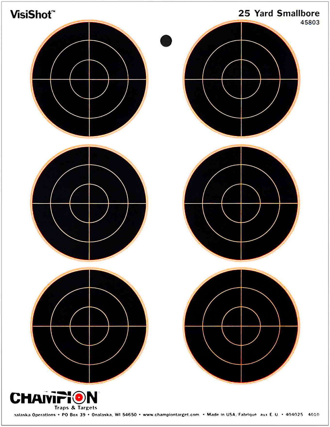 Champion Traps and Targets VisiShot 25 Yard Small Bore (10 Pack) 45803