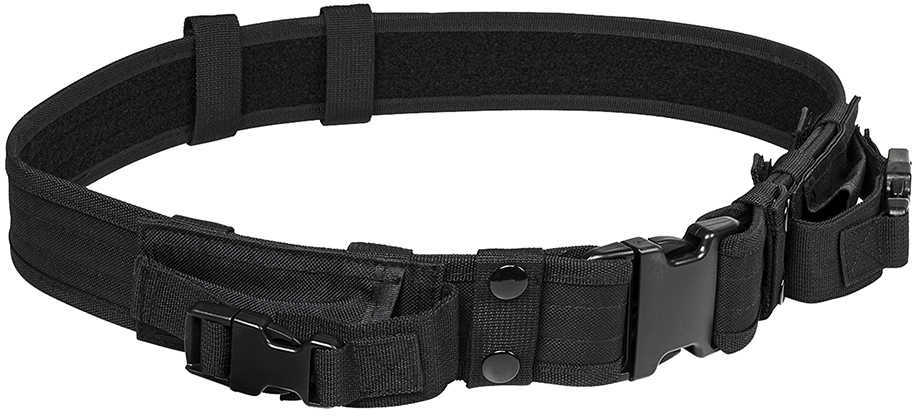 NcStar Vism Tactical Belt with Two Pouches Black Md: CVBLT2978B