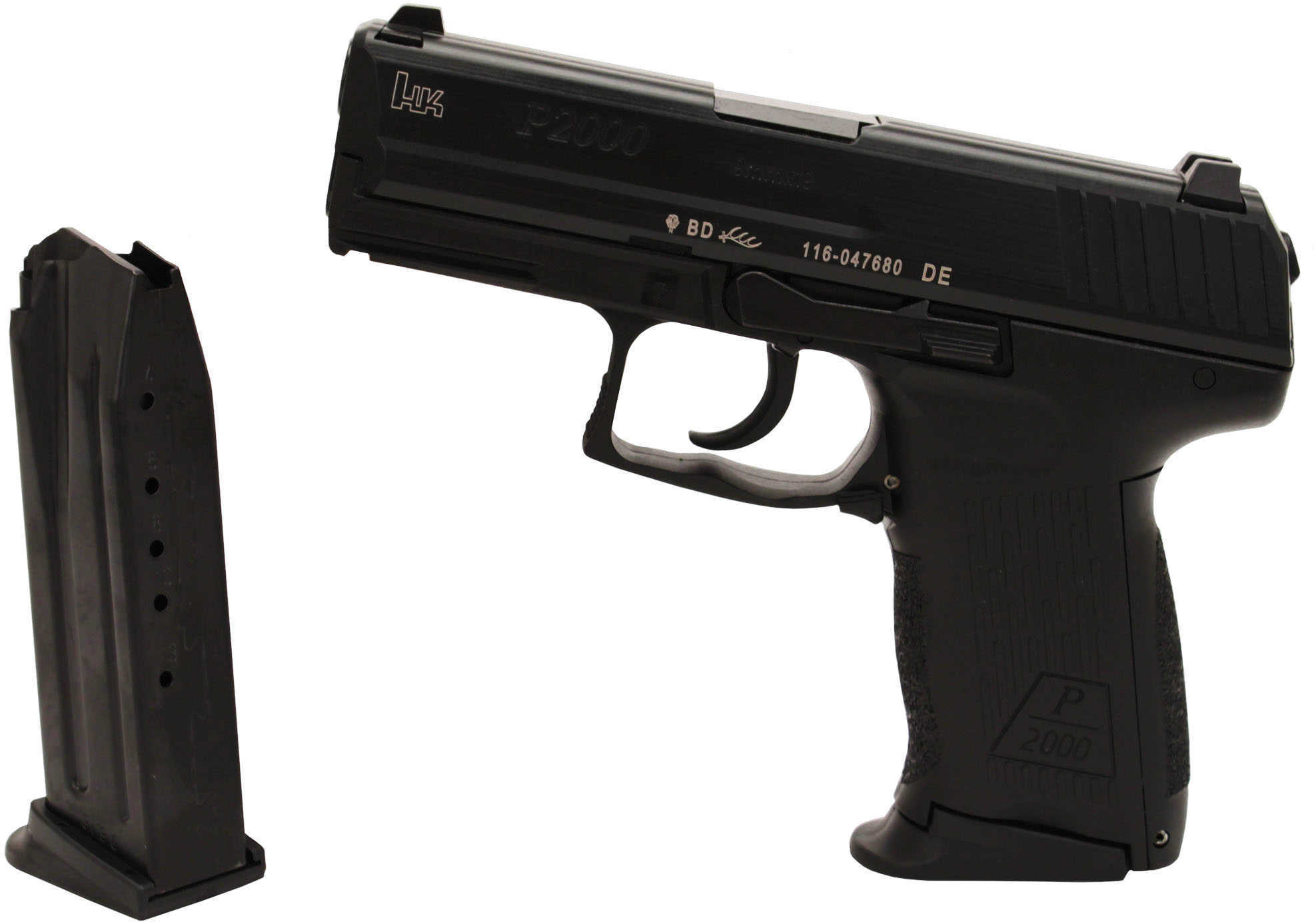 Pistol Heckler & Koch P2000 9mm Luger Double Action Only V2 with 2 13 Round Magazines M709202-A5