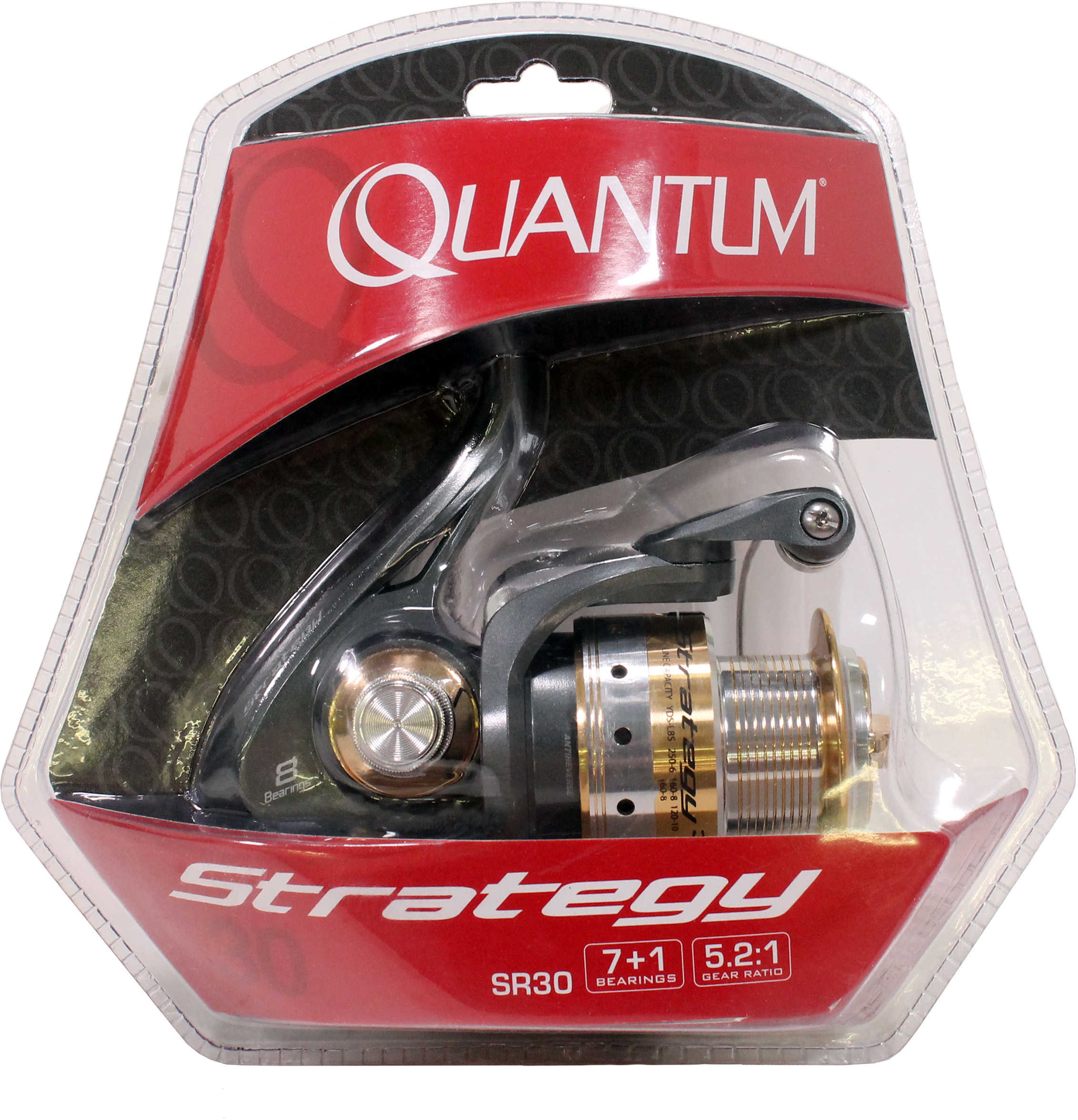 Zebco / Quantum Strategy Spinning Reel Size: 30 5.2:1 Gear Ratio 32" Retrieve Rate 8 Bearings Ambidextrous Clam