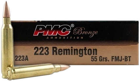 PMC Bronze Battle Pack 223 Rem 55 gr 3200 fps Full Metal Jacket Boat-Tail (FMJBT) Ammo 200 Round