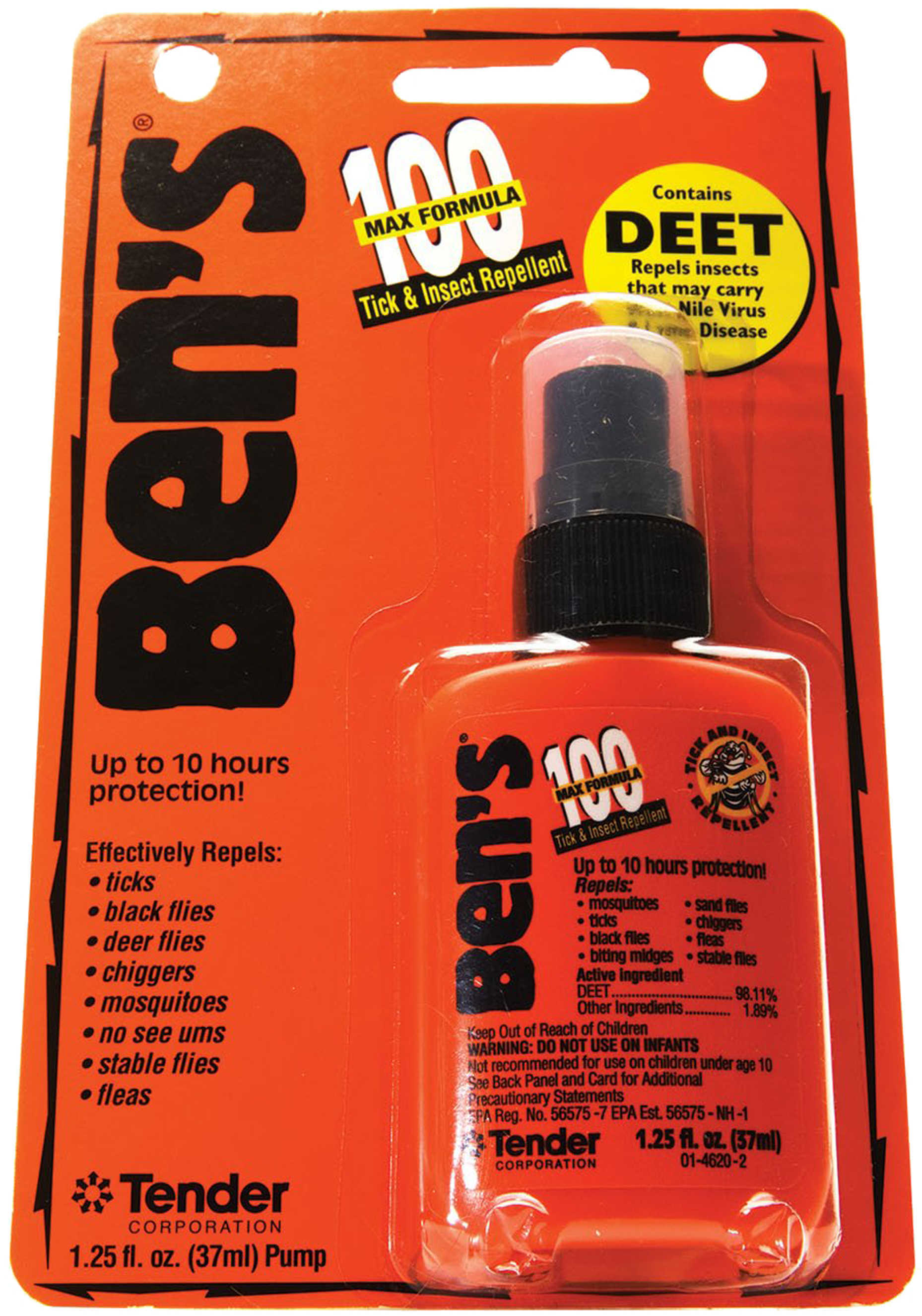 Bens / Tender Corp AMK 100 INSECT Repellent 100% DEET 1.25Oz Pump (CARDED)