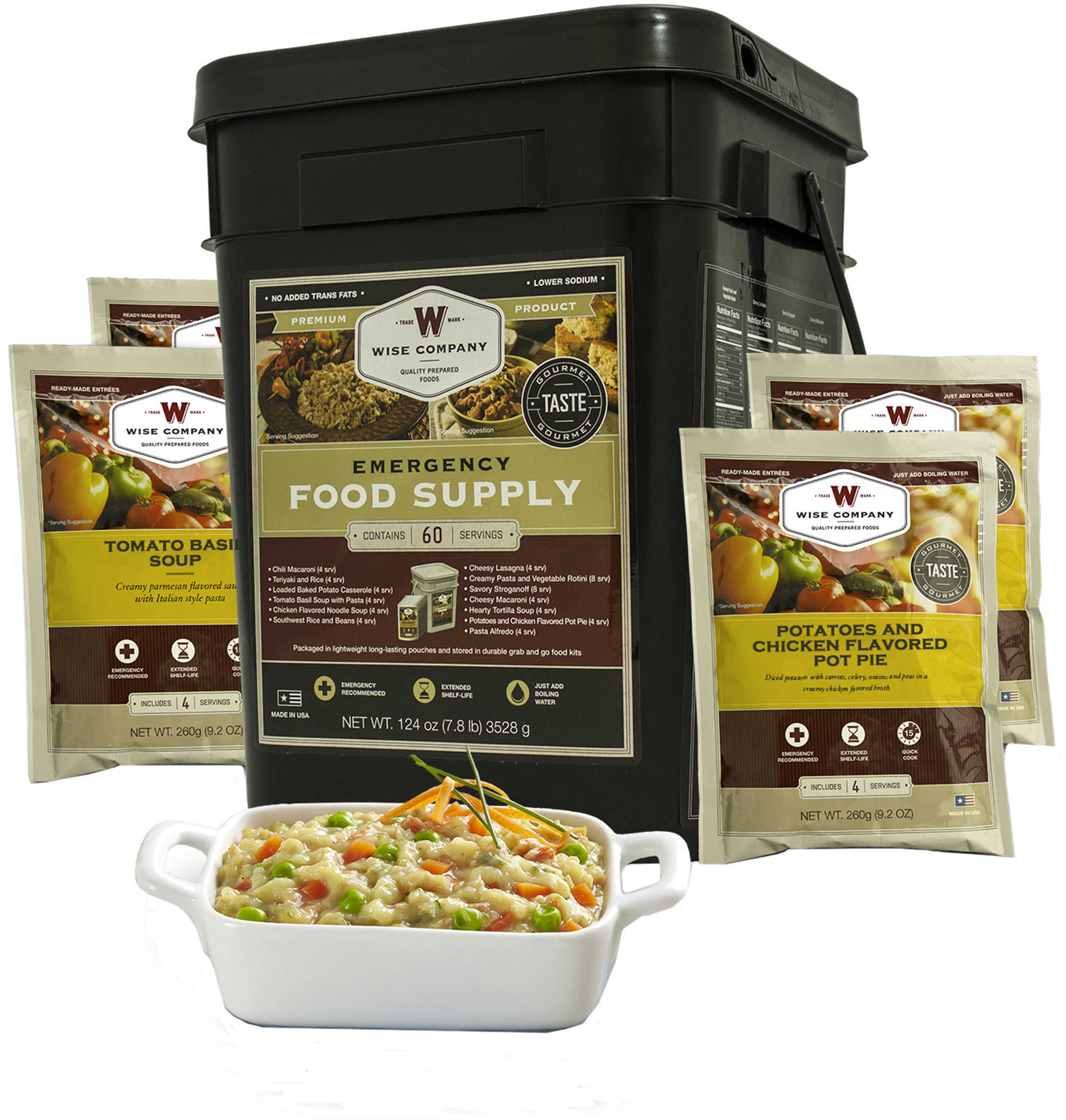 Wise Foods ENTREE Only Kit 60 Serving Black Bucket