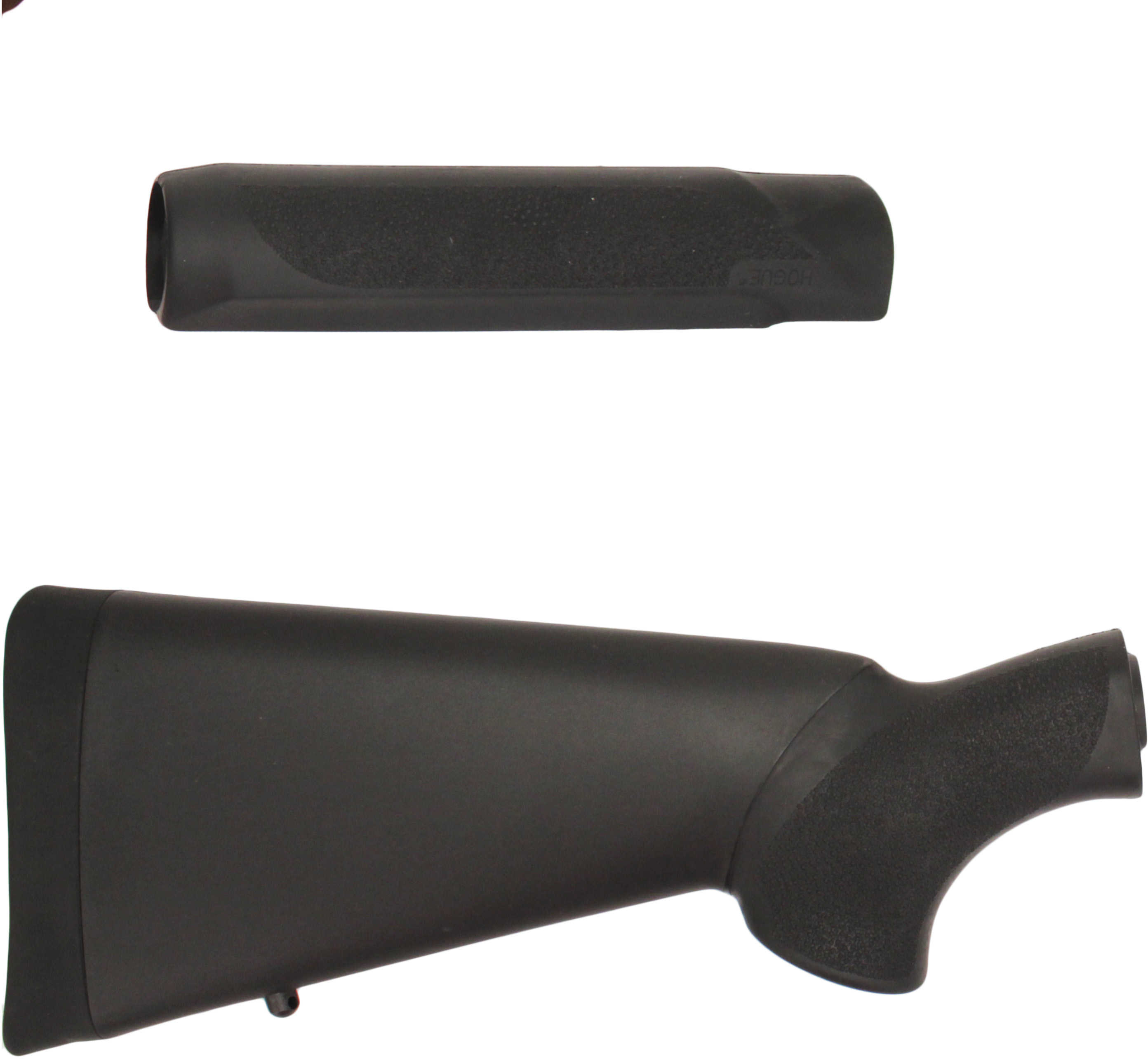 Hogue Grips Stock Overmolded Fits Mossberg 500 with Forend Black 05012