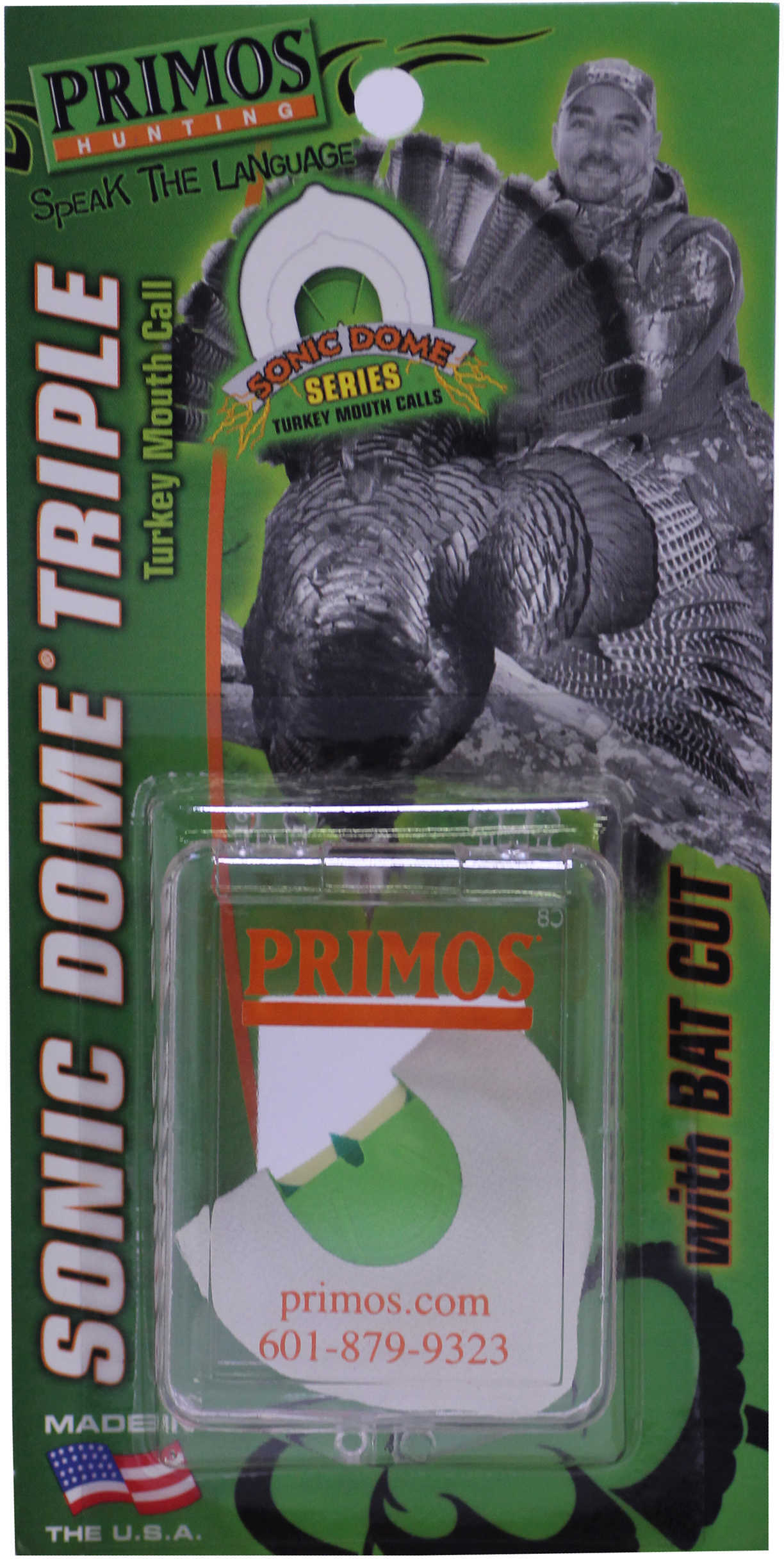 Primos Turkey Mouth Call Sonic Dome Triple with Bat Cut 1175