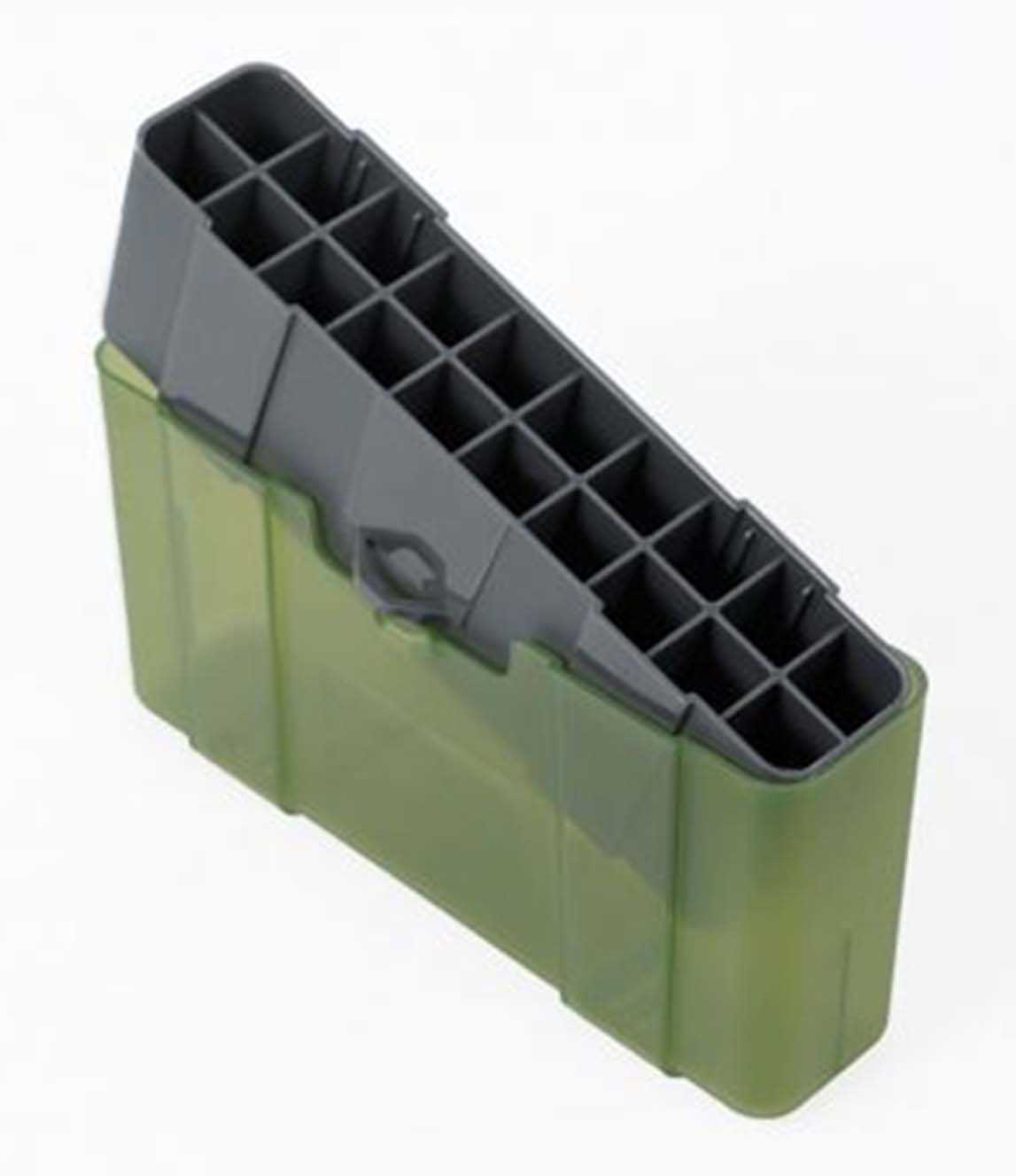 Plano Ammunition Box Holds 20 Rounds of .220/.243/.257/.270/.300/.308/.444 Rifle Charcoal/Green 1229-20