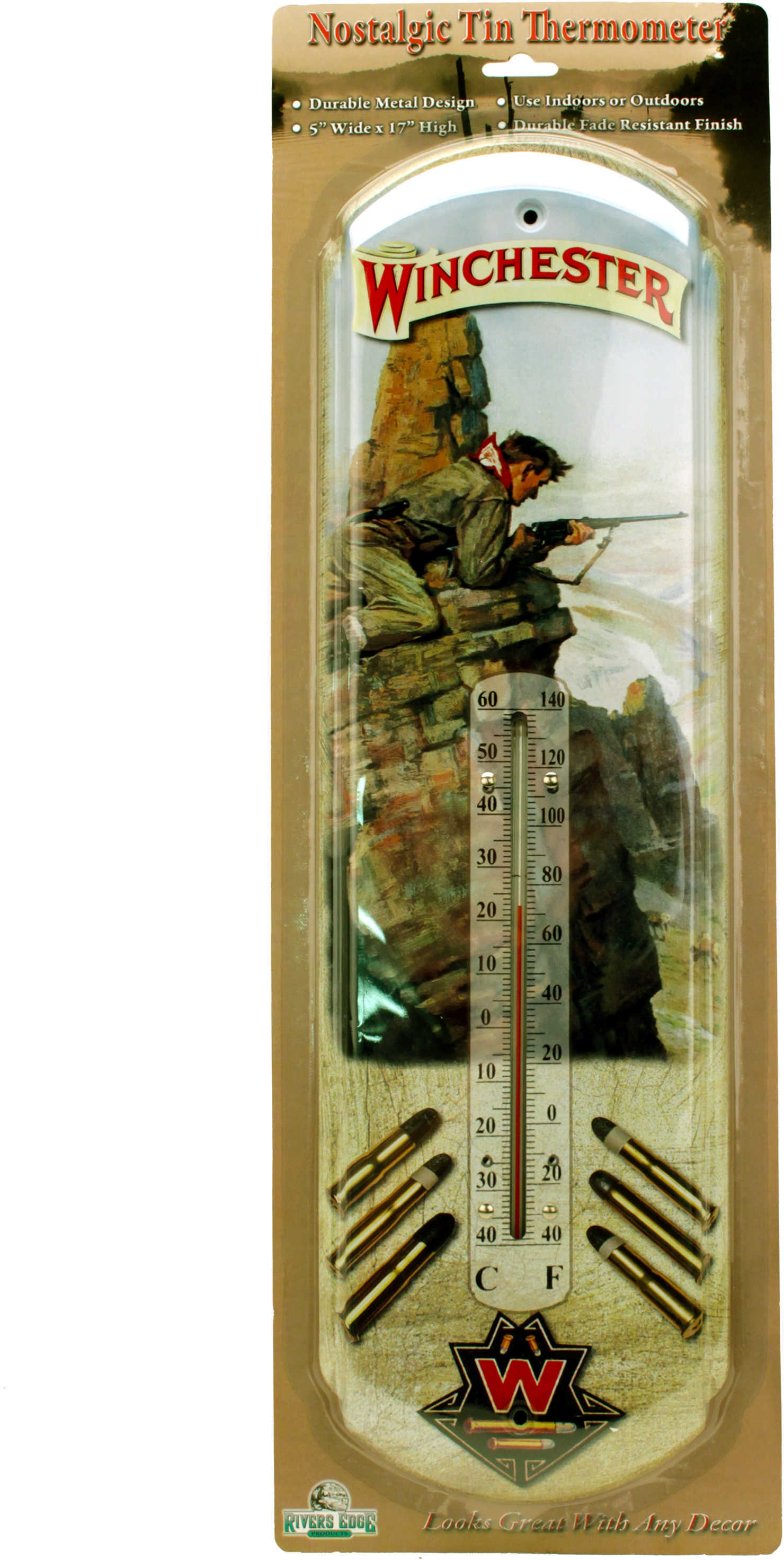Rivers Edge Products Tin Thermometer Winchester Hunter 1344