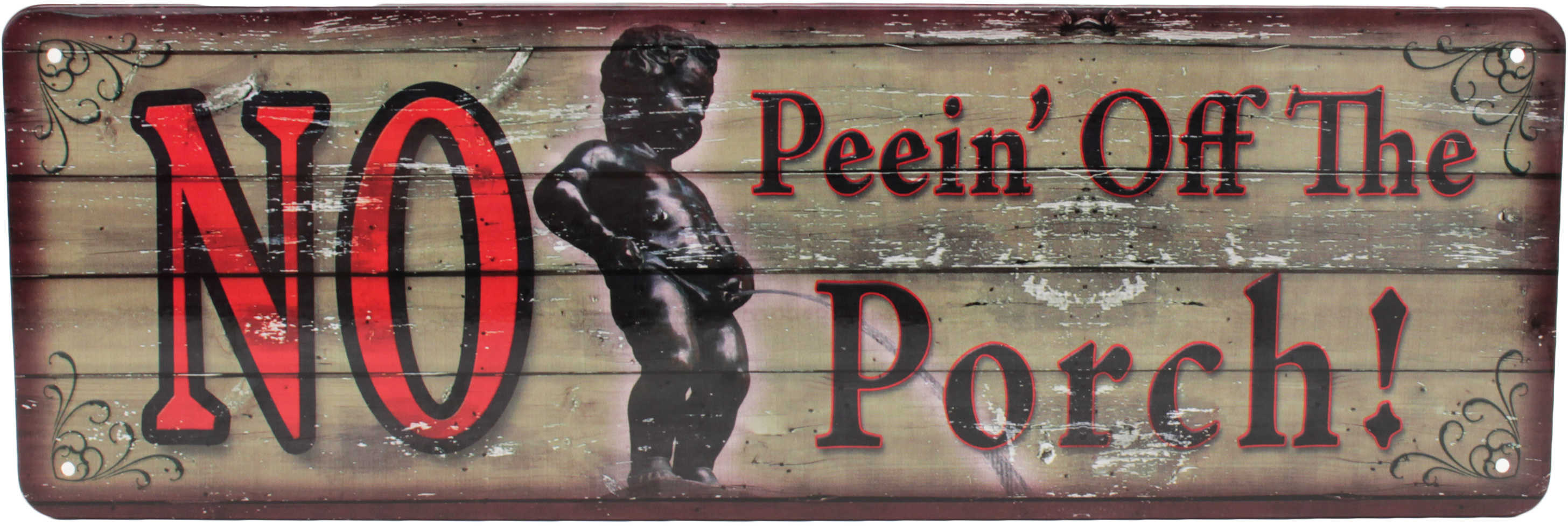 Rivers Edge Products Sign 10.5"X3.5" "No PEEIN Off The Porch"