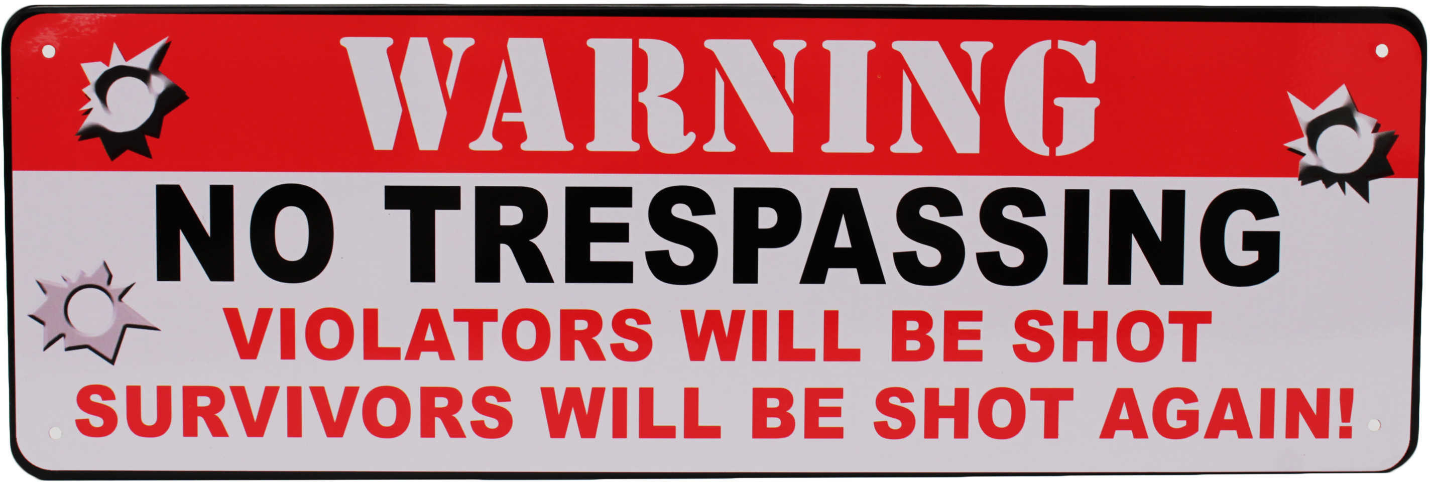 Rivers Edge Products Sign 10.5"X3.5" "Warning No TRESPASSING"