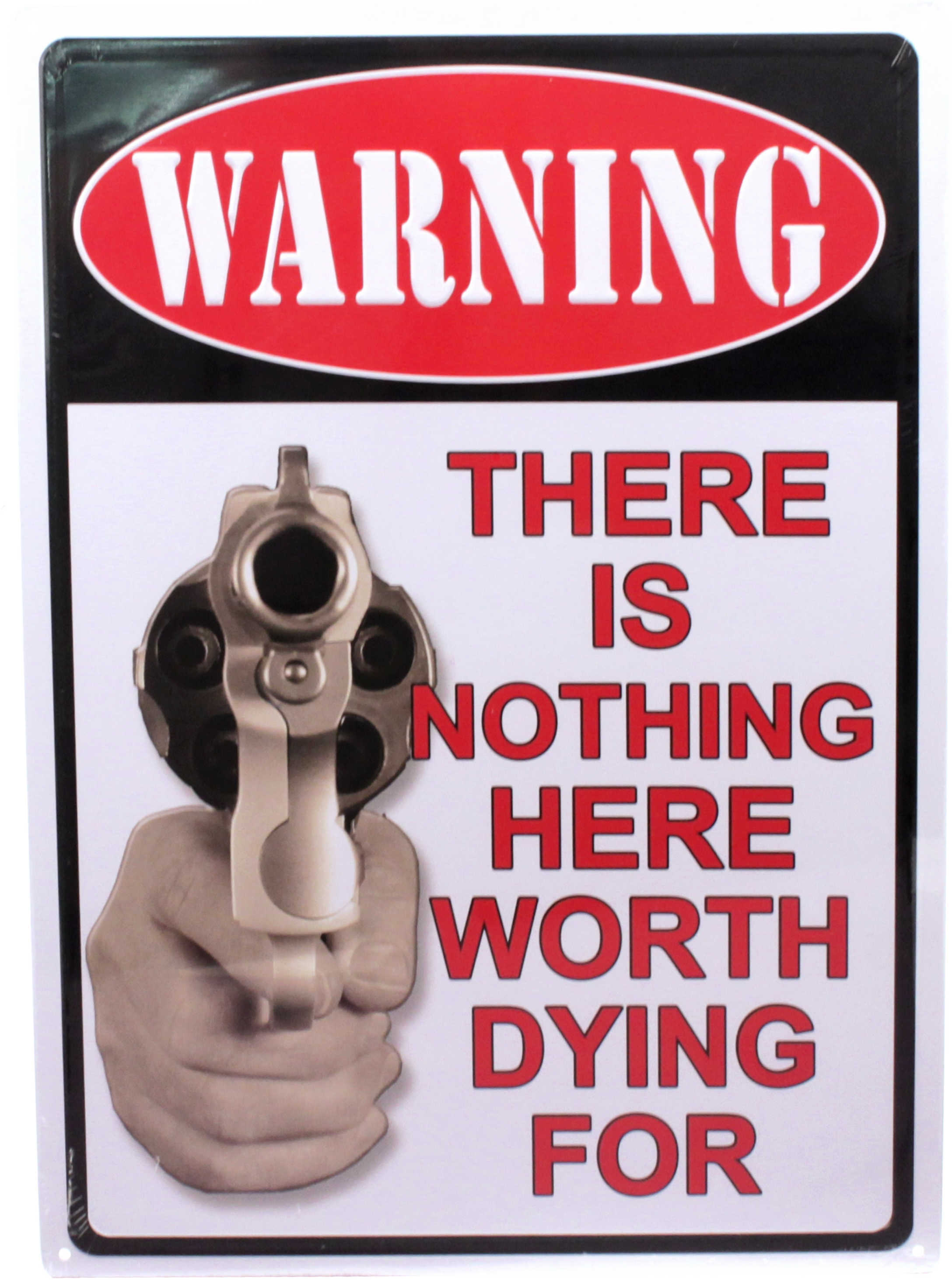 Rivers Edge Products 12" x 17" Tin Sign Warning-There's Nothing Here 1502