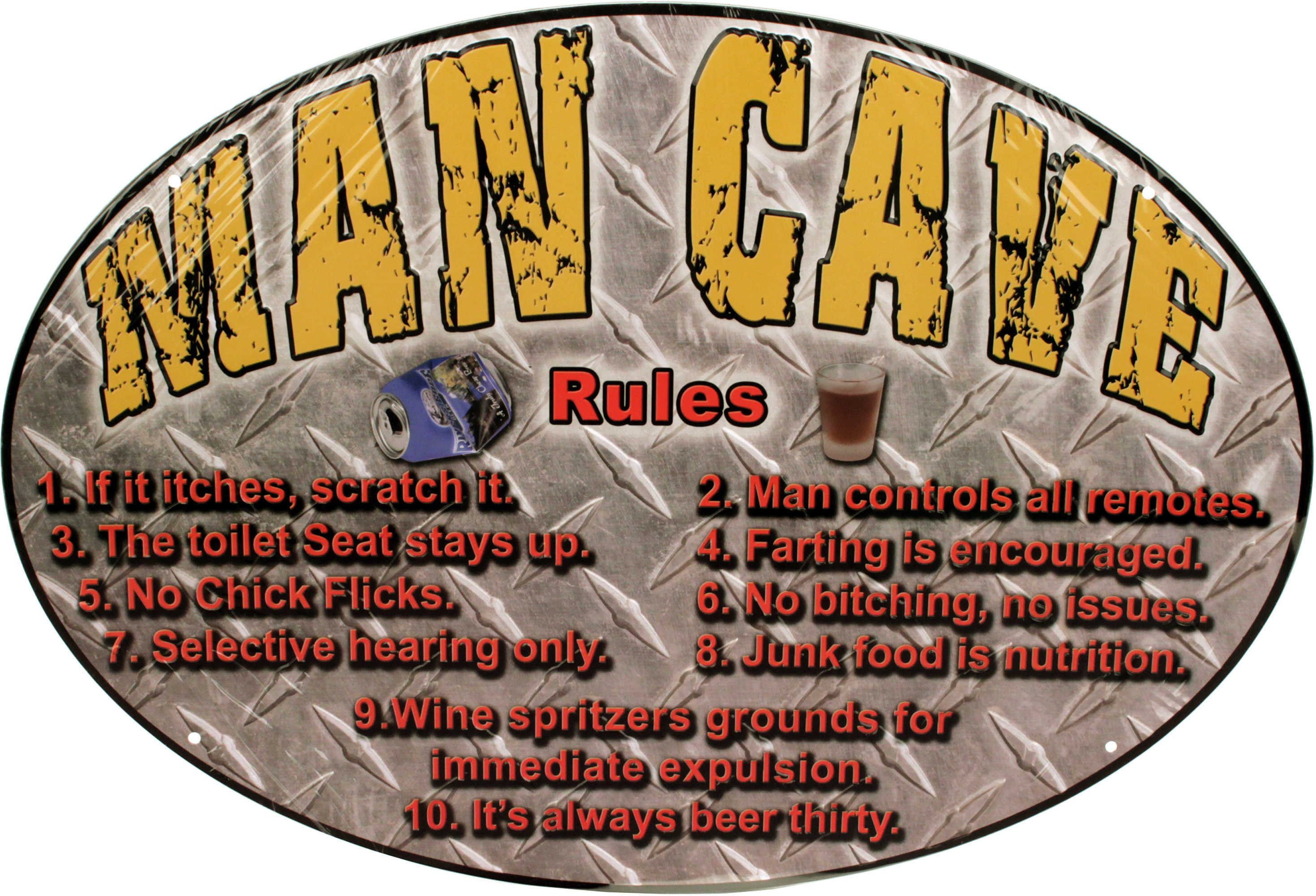 Rivers Edge Products Sign 12"X17" "MANCAVE Rules"