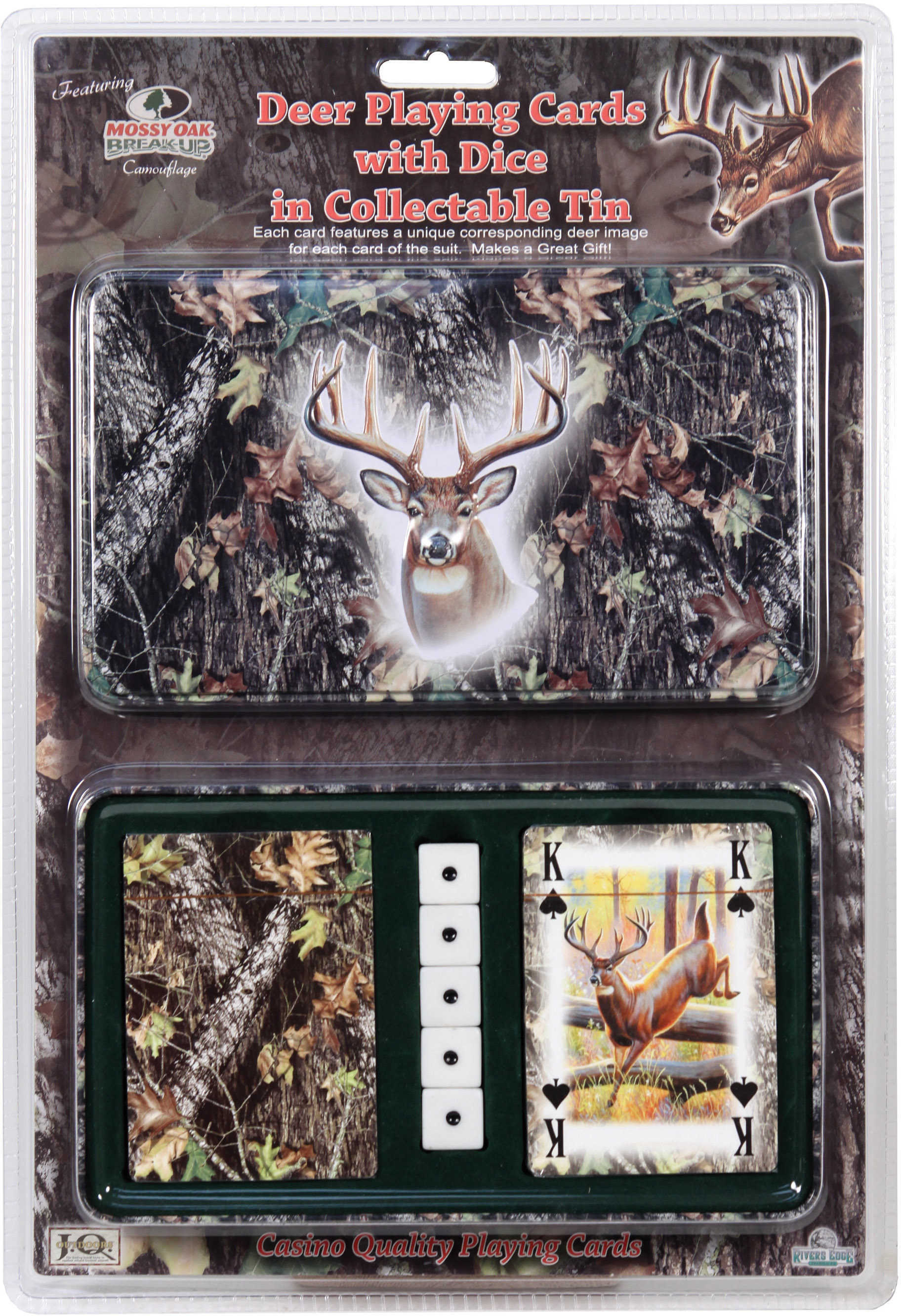 Rivers Edge Products Cards & Dice Tin Whitetail Deer Theme