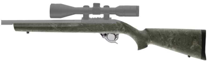 Hogue Grips OverMolded Rubber Stock Fits Rug 10/22 .920" Diameter Barrel Ghillie Green Finish 22810