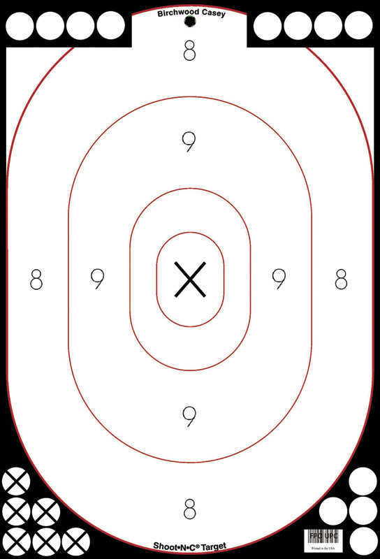 Birchwood Casey B/C Target Shoot-N-C 12"X18" White/Black Silhouette 5 Targets