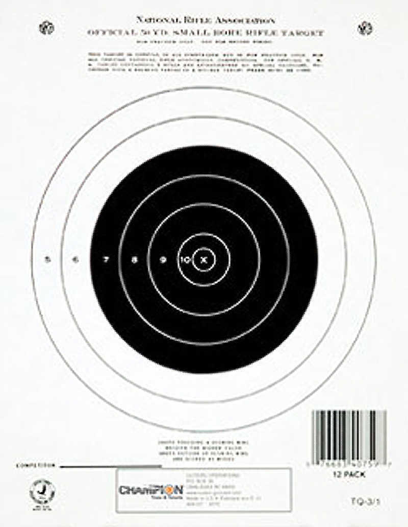 Champion Traps and Targets TGT Paper 7"X9" 50Yd. Small Bore Rifle 12Pk