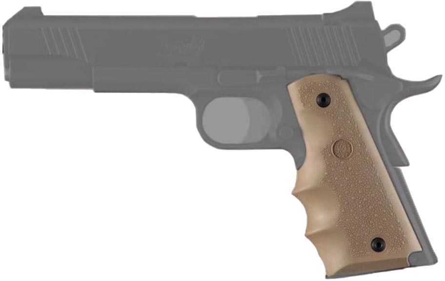Hogue Colt Government Rubber Grip with Finger Grooves Desert Tan 45003