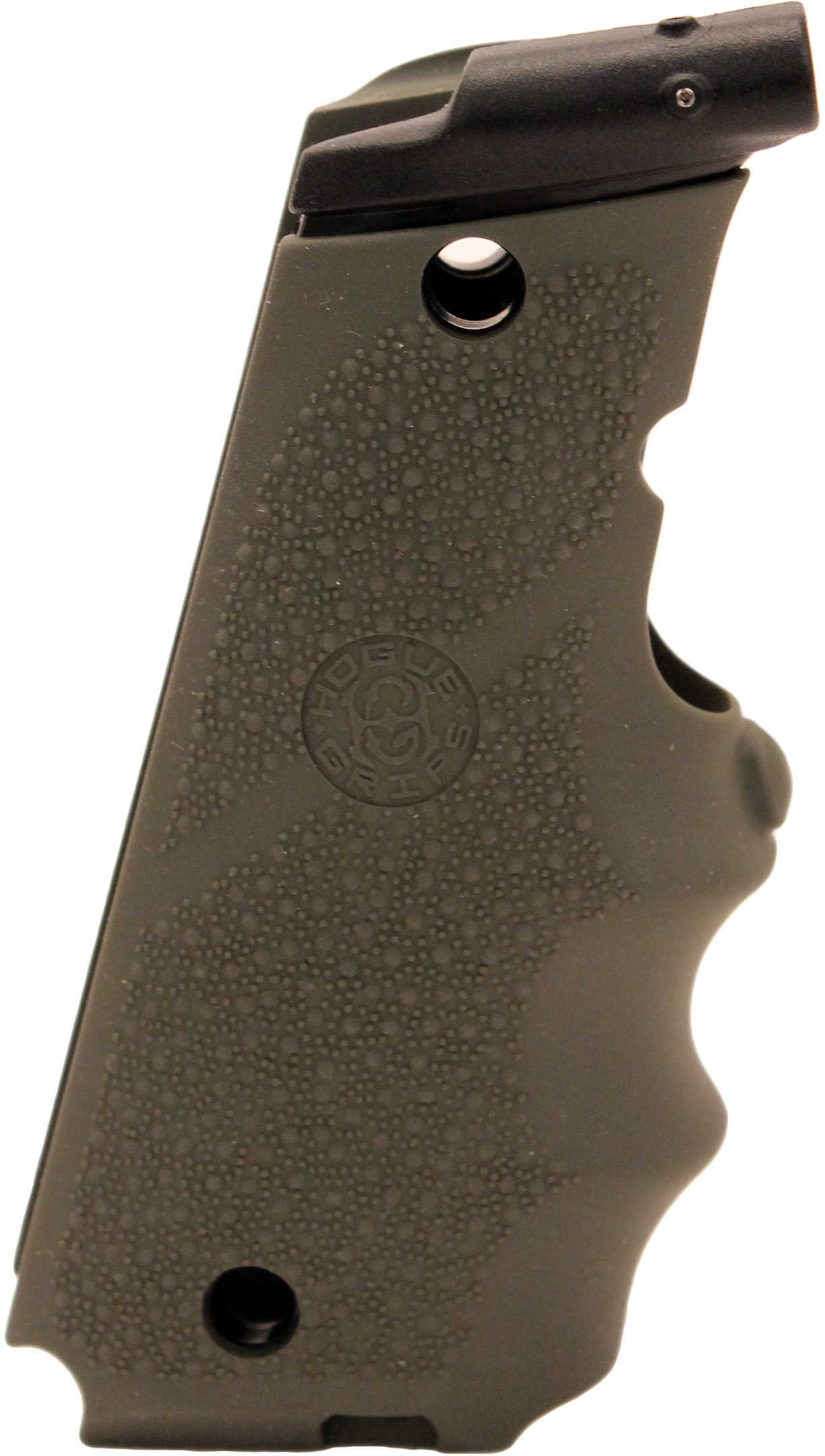 Hogue Grips Le Fits Colt Government OD Green with Finger Grooves Laser Enhanced 45081