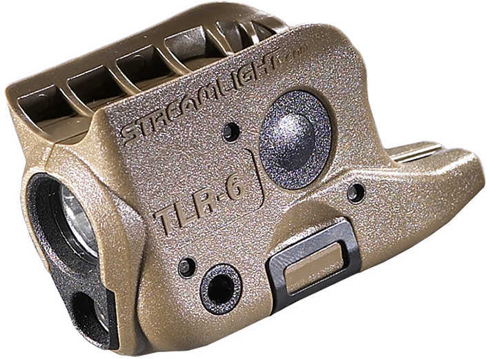 Streamlight TLR-6 Tac Light w/laser For Glock 42 & 43 Flat Dark Earth C4 LED 100 Lumens Red Laser Two 3V CR-1/3 N Lithiu