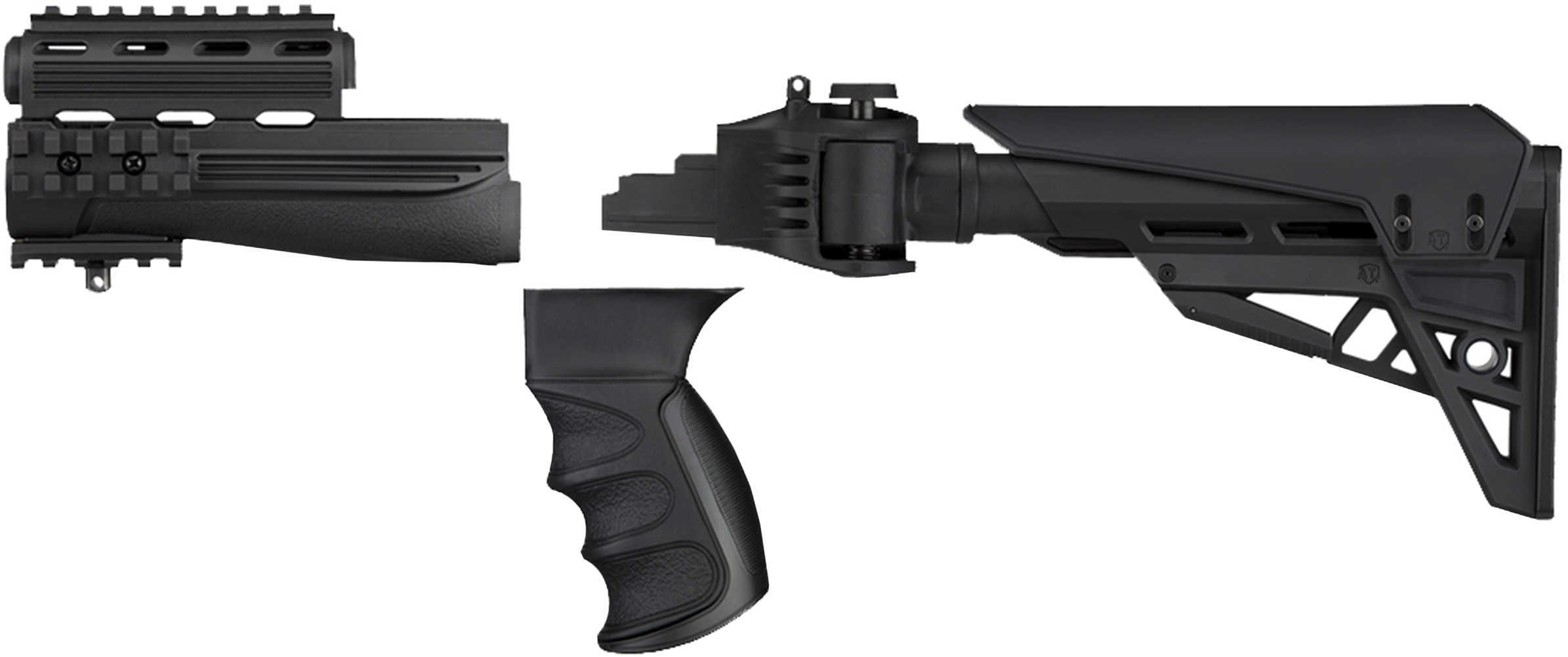 Advanced Technology TactLite Stock Fits AK-47 Scorpion Butt Pad Side Folder Pistol Grip Forend Recoil Sys