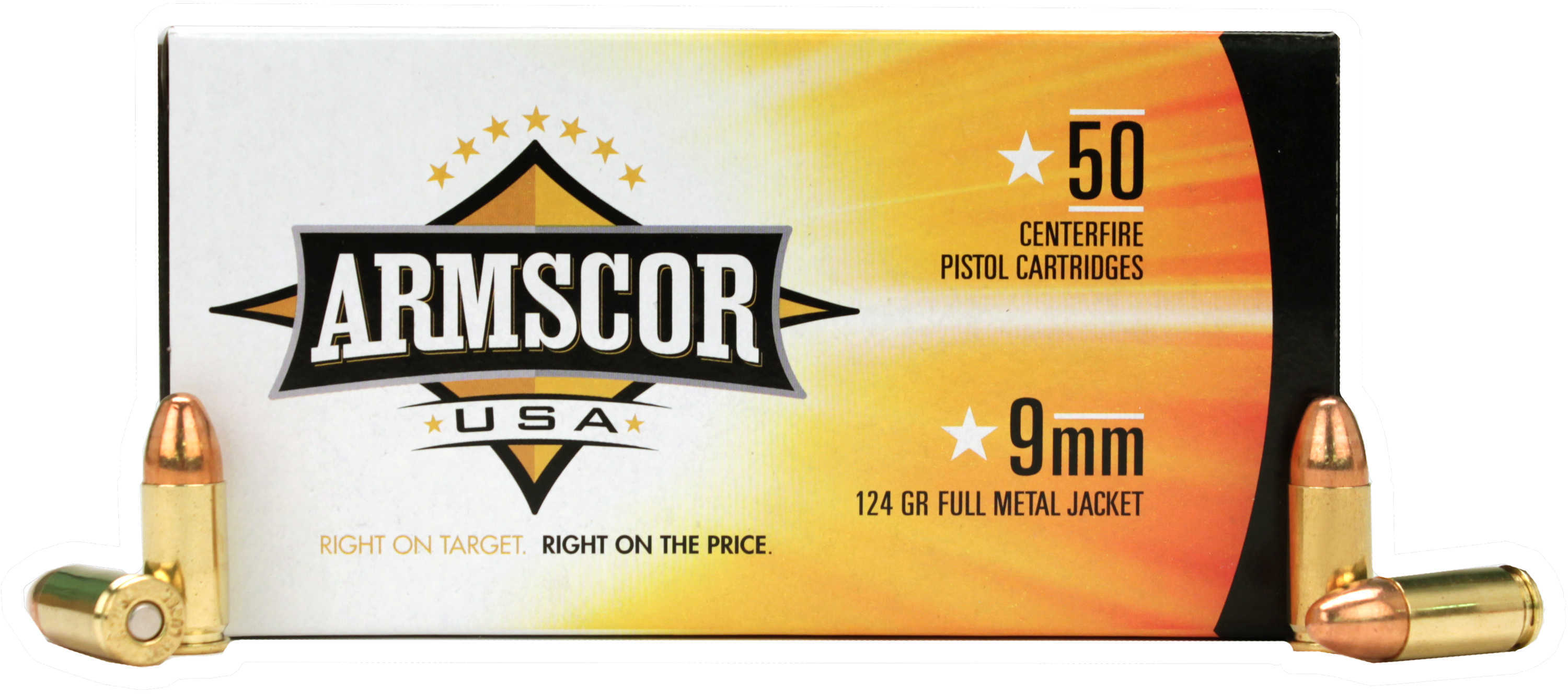 9mm Luger 50 Rounds Ammunition Armscor Precision Inc 124 Grain Full Metal Jacket