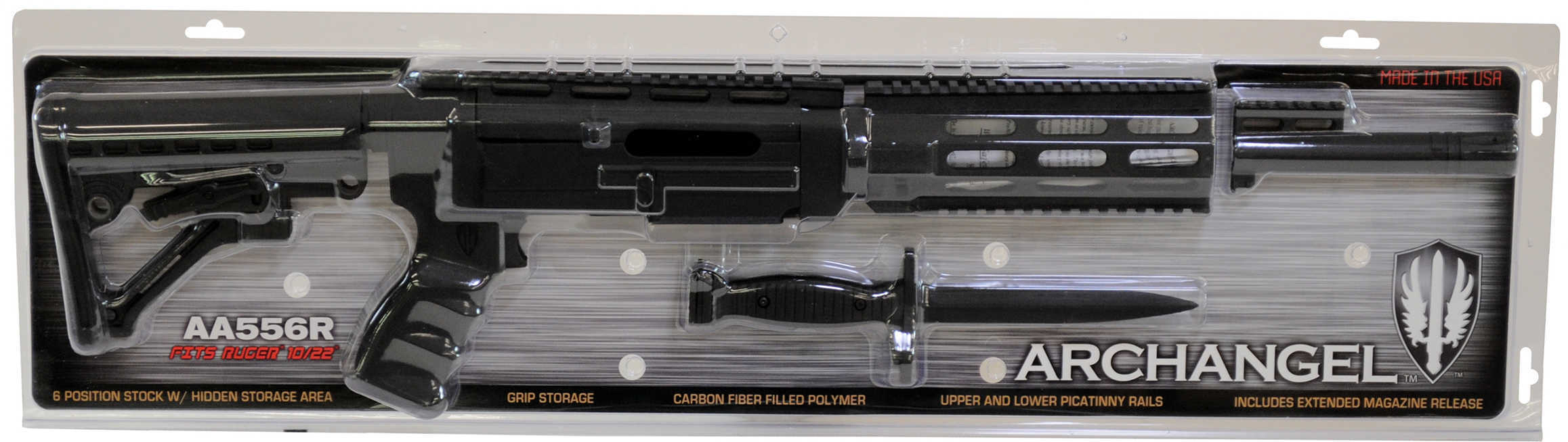 ProMag Archangel Conversion Stock Fits 10/22 6 Position Tactical Mag Release Black Finish 556R
