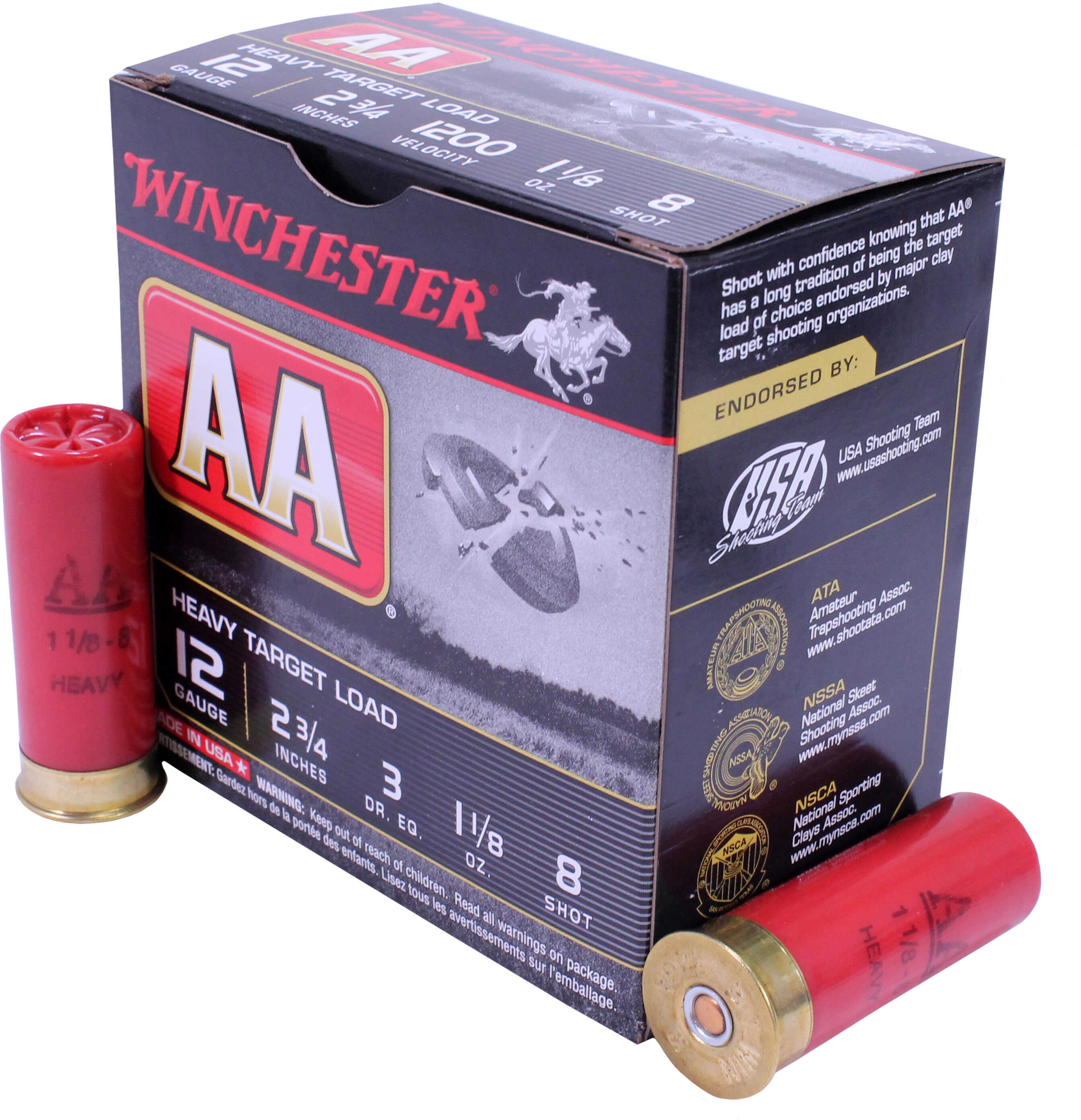 12 Gauge 25 Rounds Ammunition Winchester 2 3/4" 1 1/8 oz Lead #8