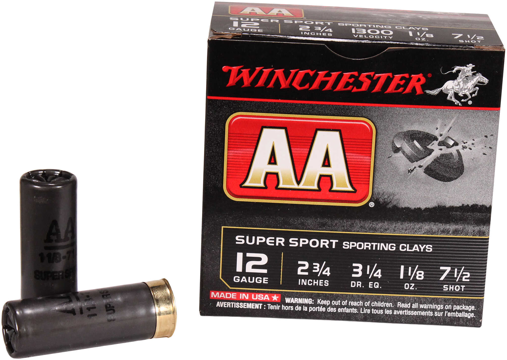 12 Gauge 25 Rounds Ammunition Winchester 2 3/4" 1 1/8 oz Lead #7.5