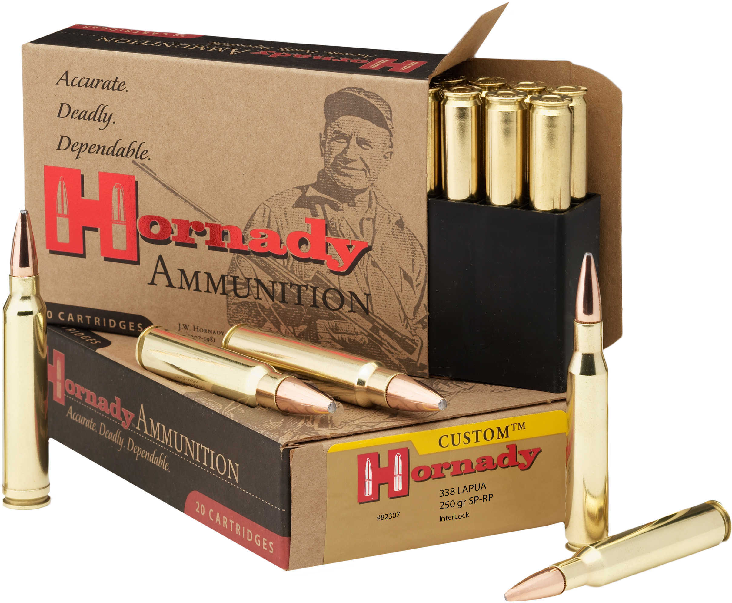 338 Lapua Magnum 20 Rounds Ammunition Hornady 250 Grain Soft Point