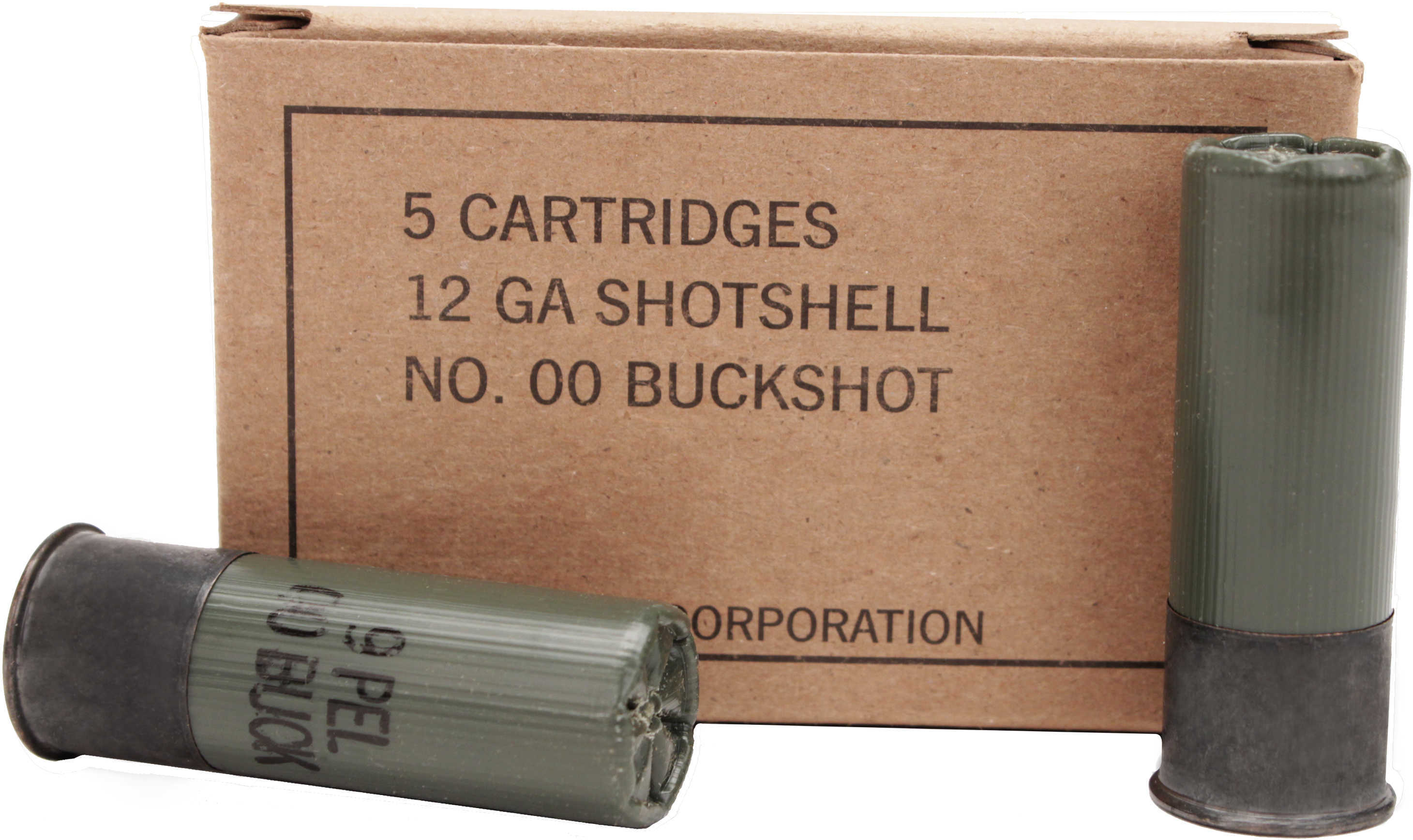 12 Gauge 5 Rounds Ammunition Winchester 2 3/4" 9 Pellets Lead #00 Buck