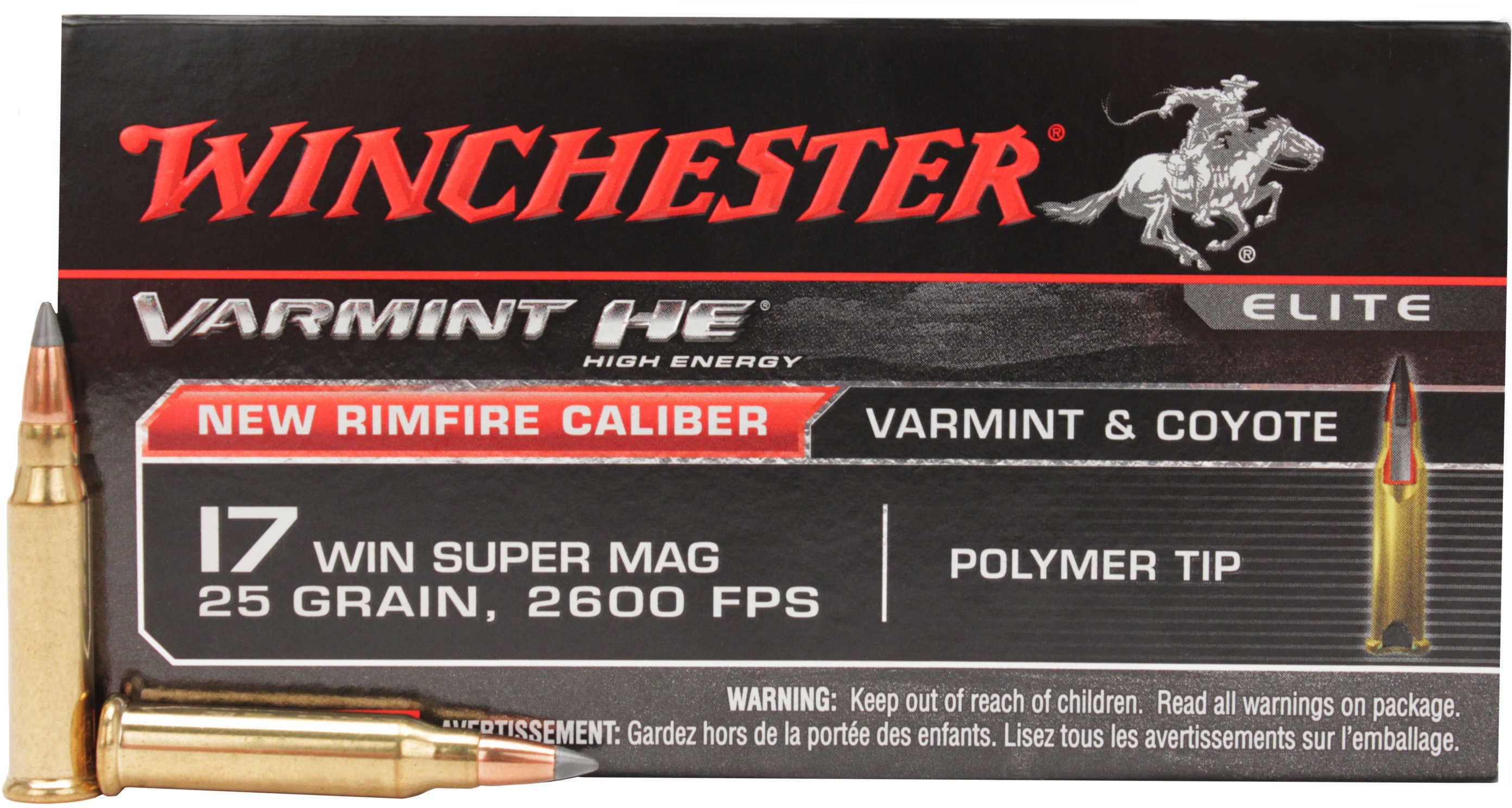 17 Winchester Super Mag 50 Rounds Ammunition 25 Grain Ballistic Tip