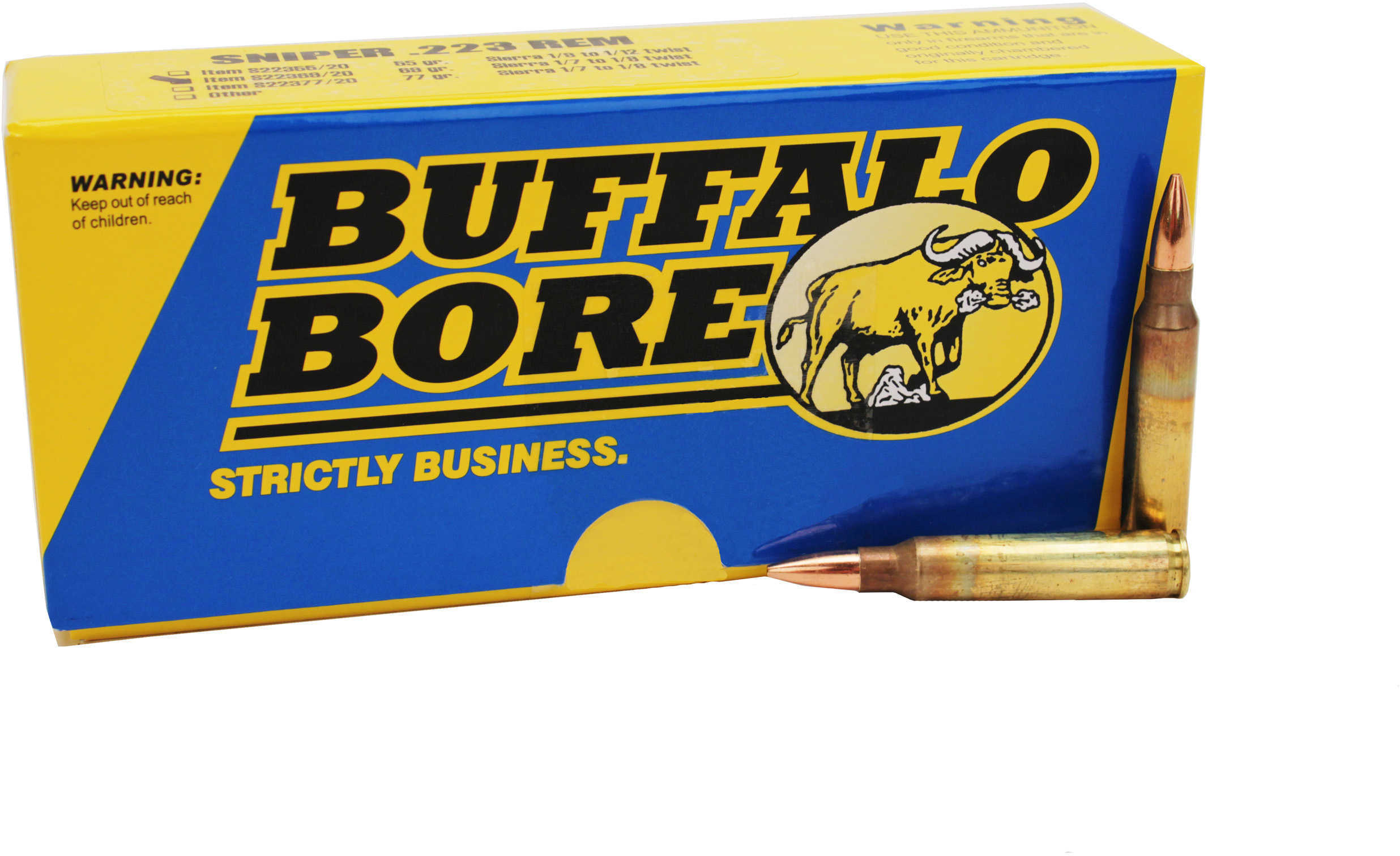 5.56mm Nato 20 Rounds Ammunition Buffalo Bore 69 Grain Hollow Point