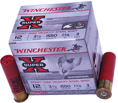 12 Gauge 25 Rounds Ammunition Winchester 3 1/2" 1 3/8 oz Steel #3