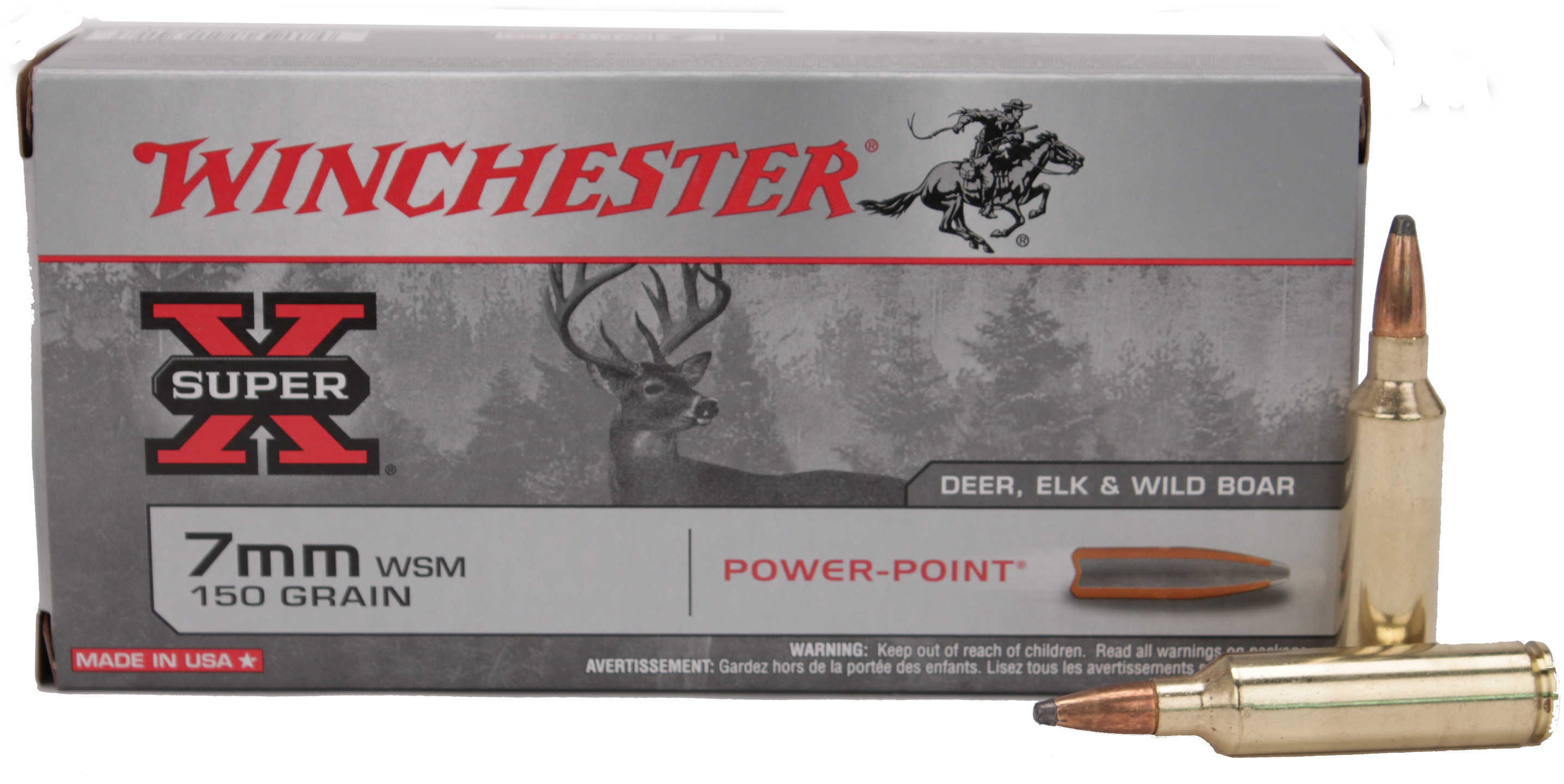 7mm Winchester Short Magnum 20 Rounds Ammunition 150 Grain Soft Point