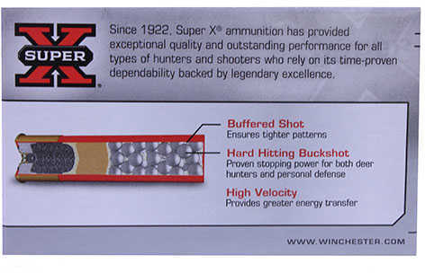 12 Gauge 5 Rounds Ammunition Winchester 2 3/4" 27 Pellets Lead #4 Buck