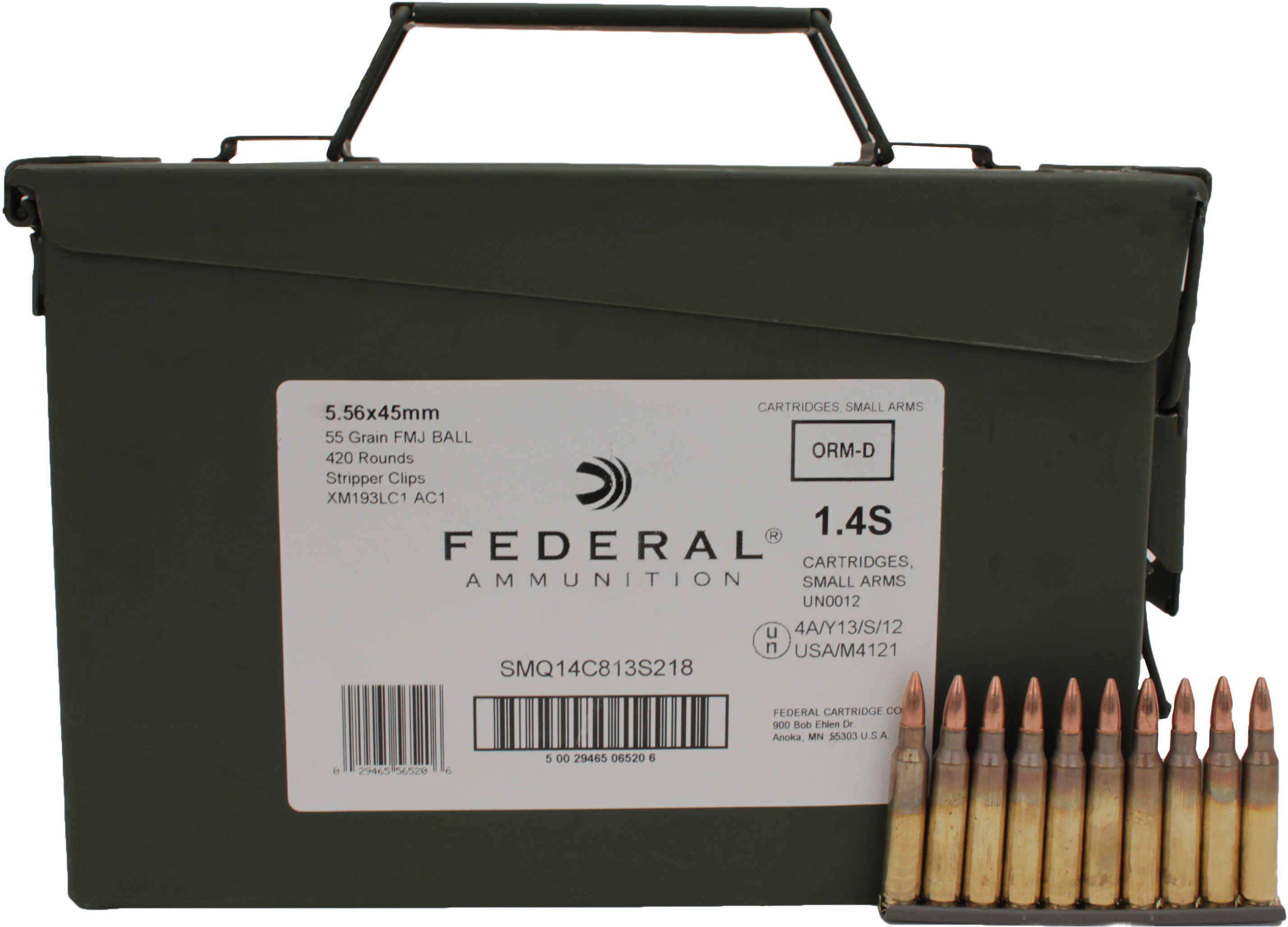 5.56mm Nato 420 Rounds Ammunition Federal Cartridge 55 Grain Full Metal Jacket